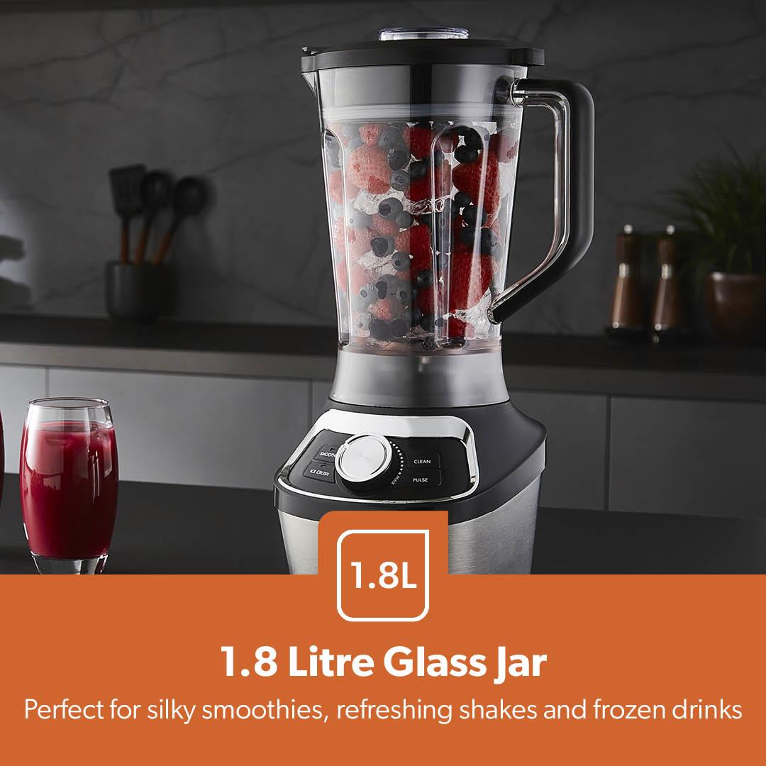 1.8L Quad-Blade 1200W Stand Blender With Variable Speed & Pulse