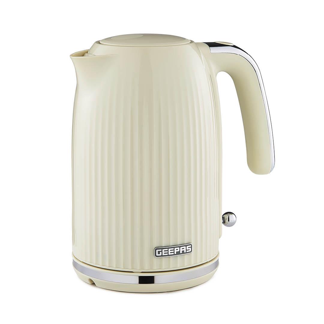 1.7L Fluted Cream Cordless Electric Kettle With Rapid Boil