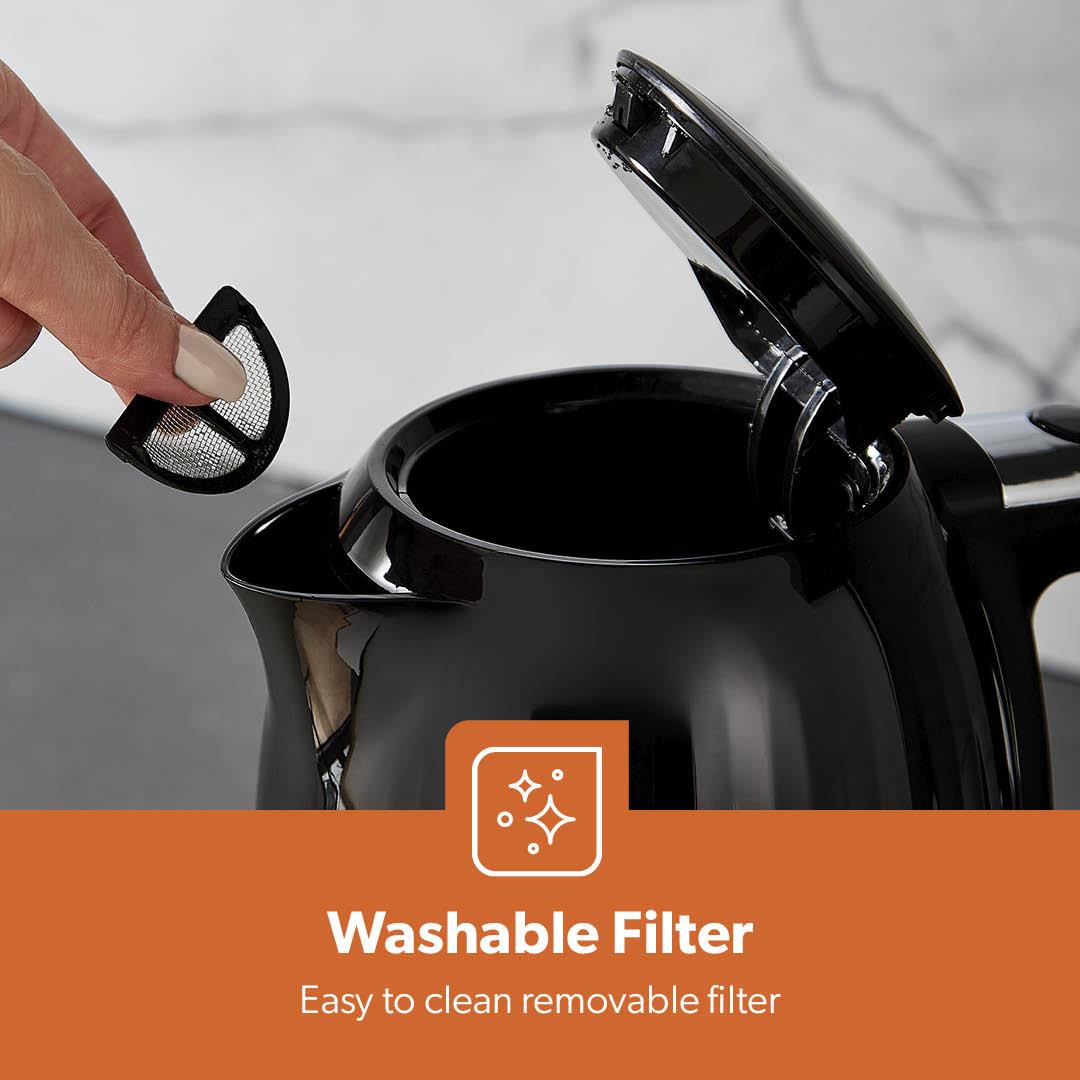 1.7L Rapid Boil Fluted Black Jug Electric Kettle