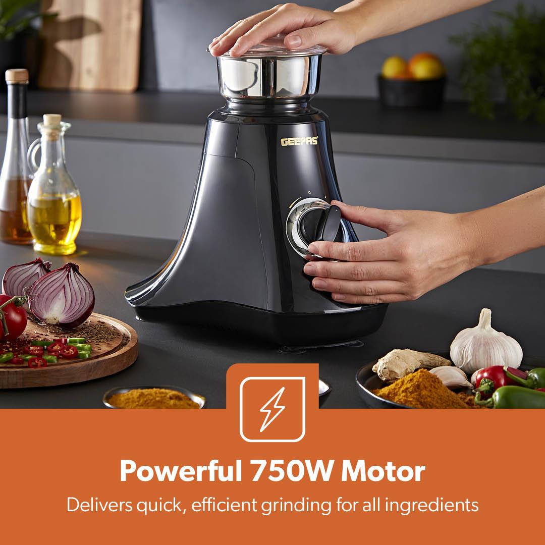 3-In-1 Black Wet & Dry Electric Mixer Grinder With Multi-Jar Set