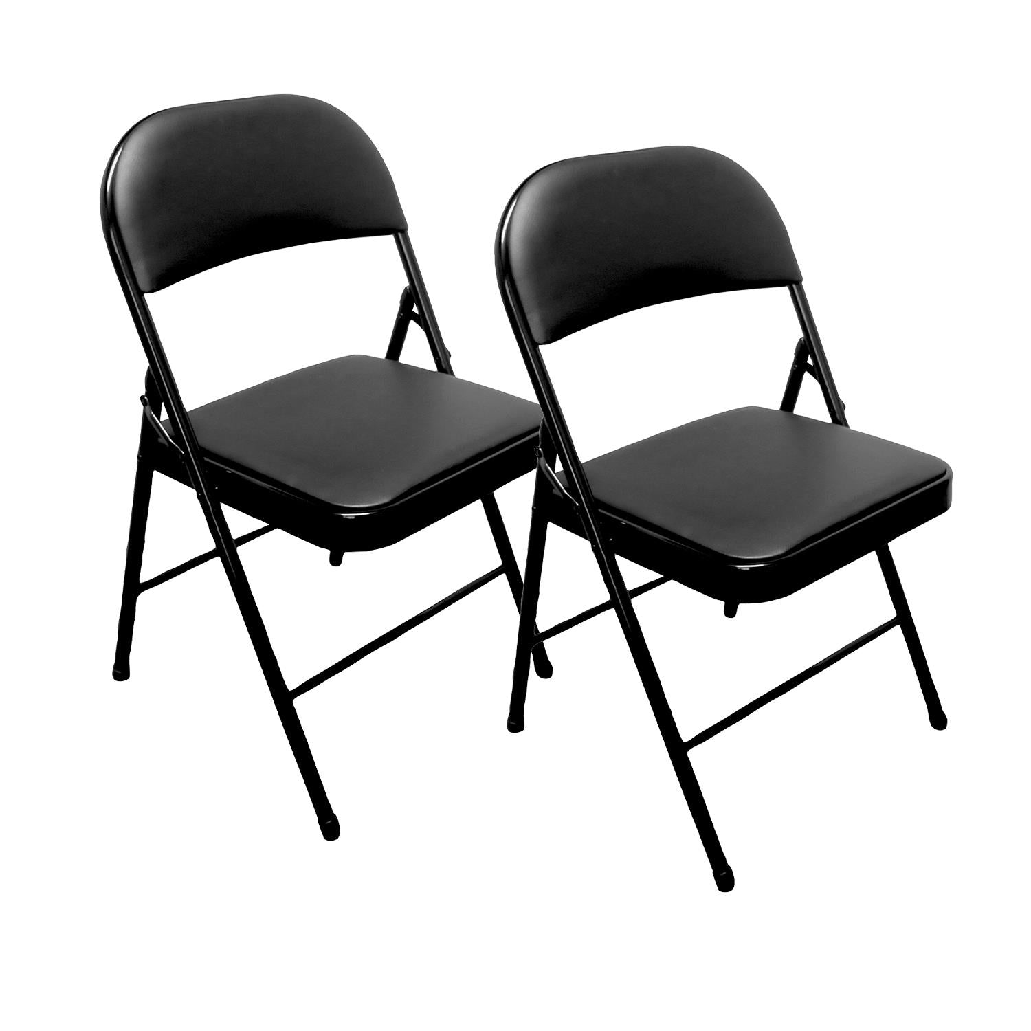 2x Padded Metal Folding Chairs For Outdoor and Indoor