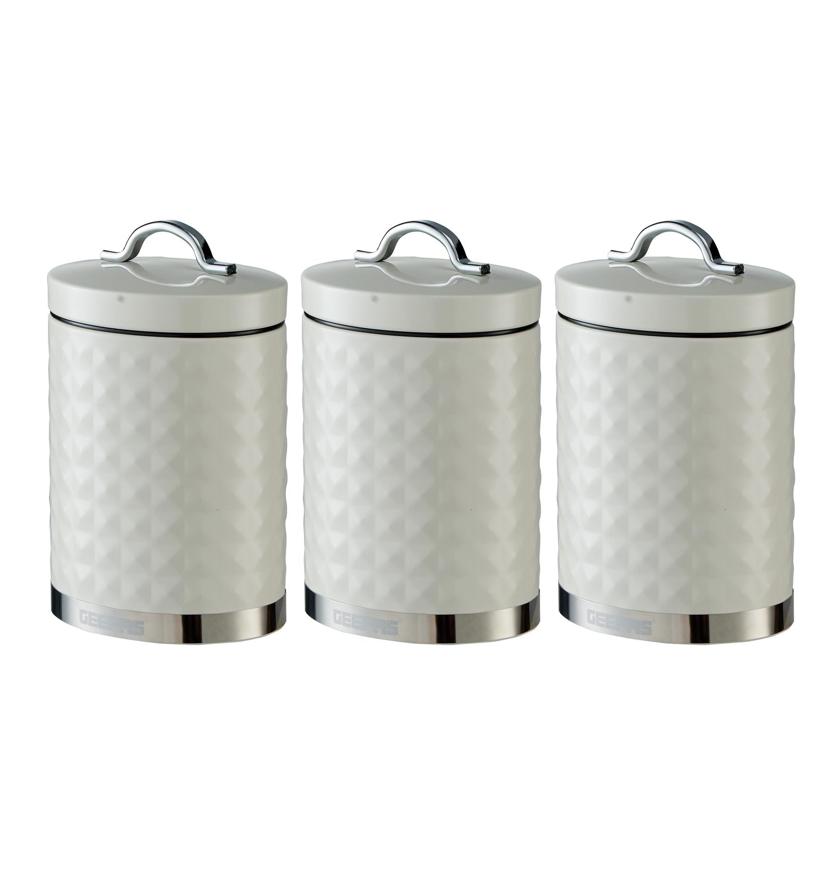 3-Piece Cream Airtight Kitchen Storage Canister Sets