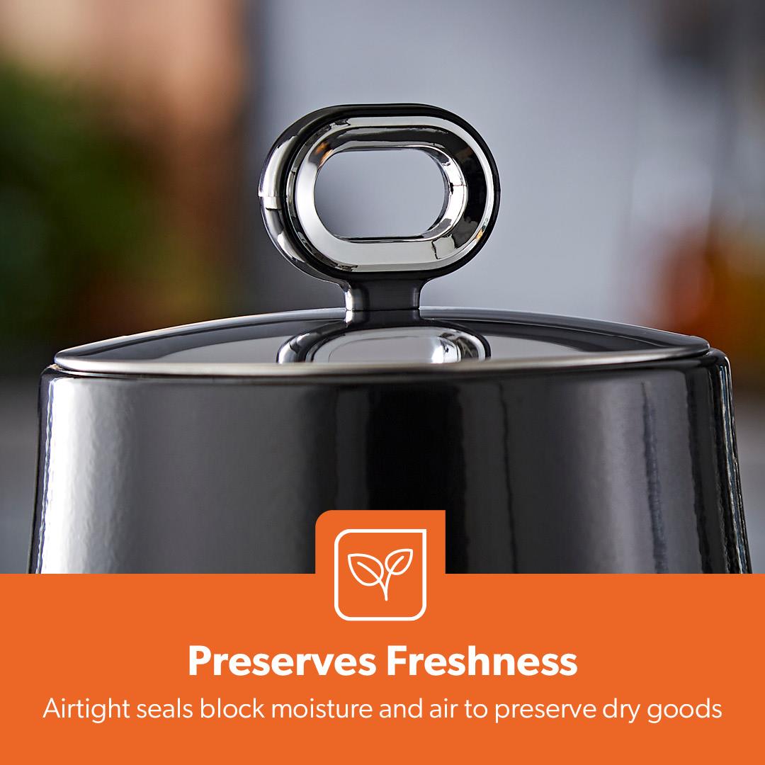 Retrovive Black Countertop Storage Containers Set Of 3