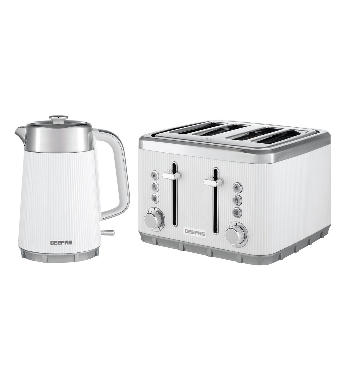 1.7L 3000W Electric Kettle & 4 Slice Toaster Kitchen Set Arcus White