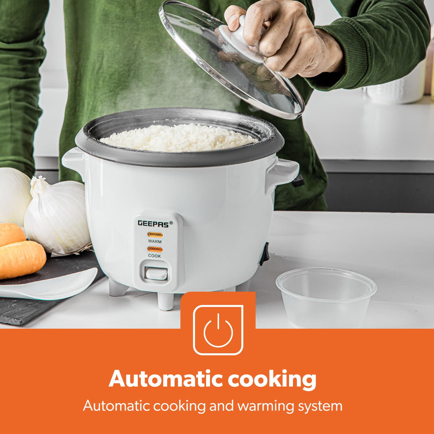 0.6L White Non-Stick Electric Rice Cooker With Cup & Spatula