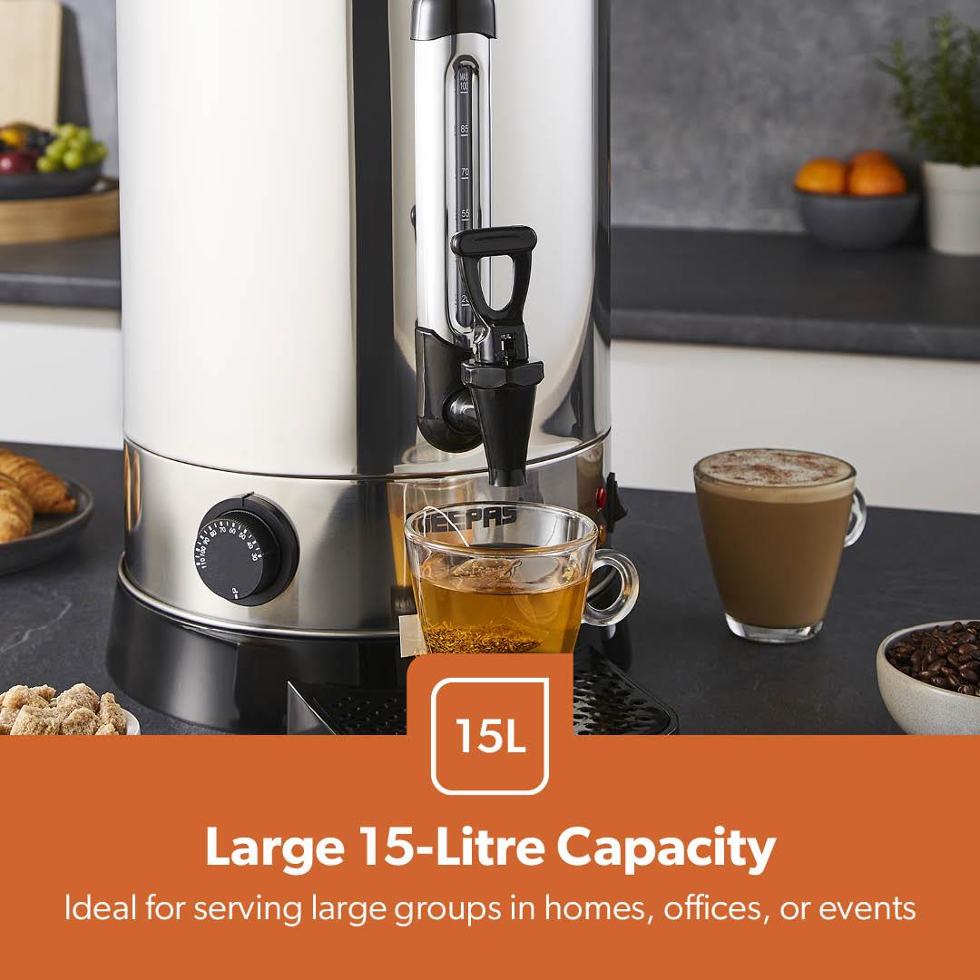 15L Stainless Steel Catering Urn - Commercial Hot Water Boiler