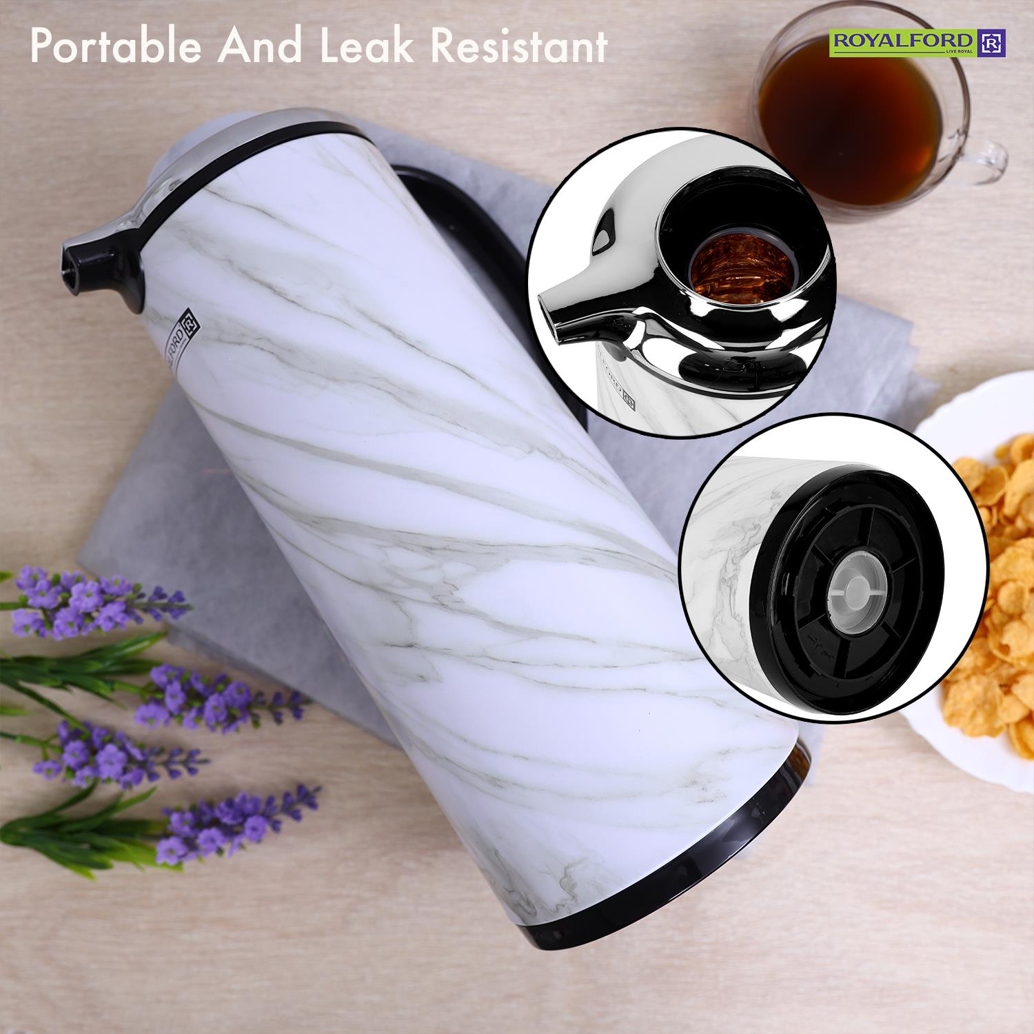 1600ml Double Walled Marble Insulated Vacuum Flask