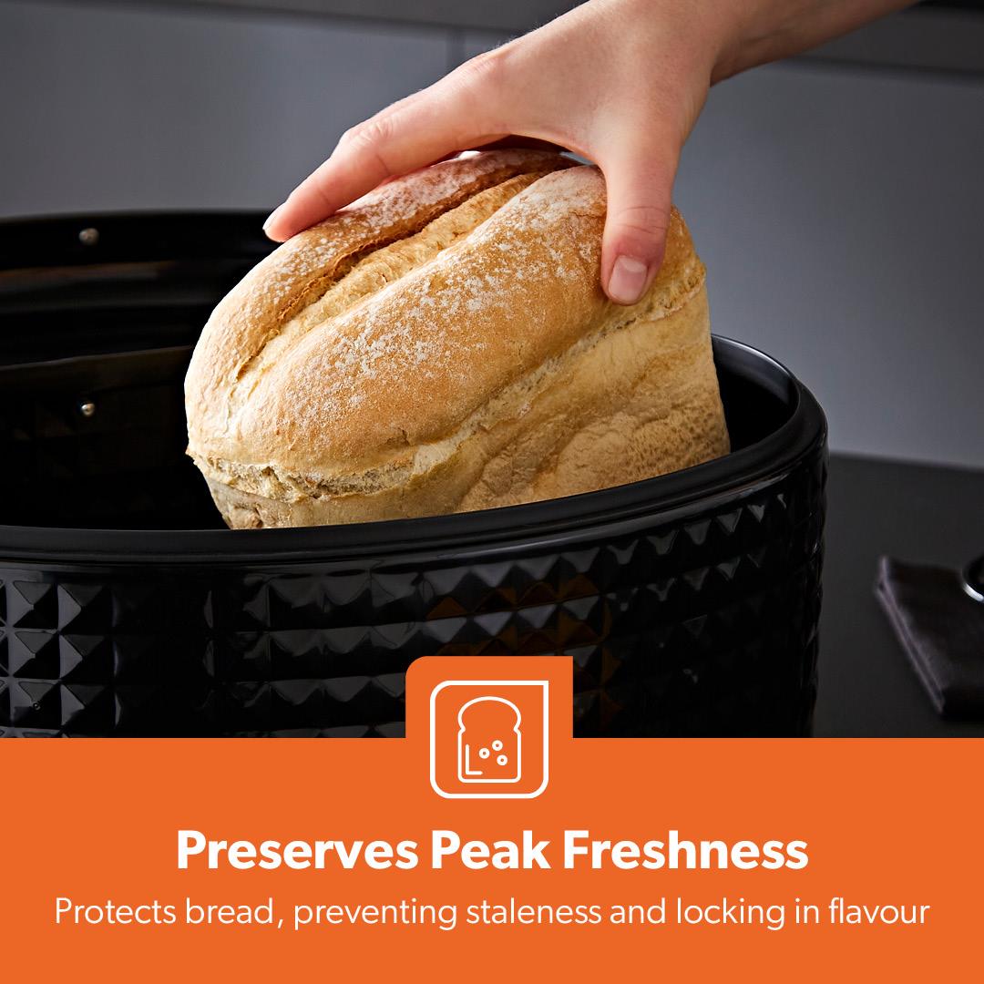 Argyle Black 9L Carbon Steel Bread Bin Canister