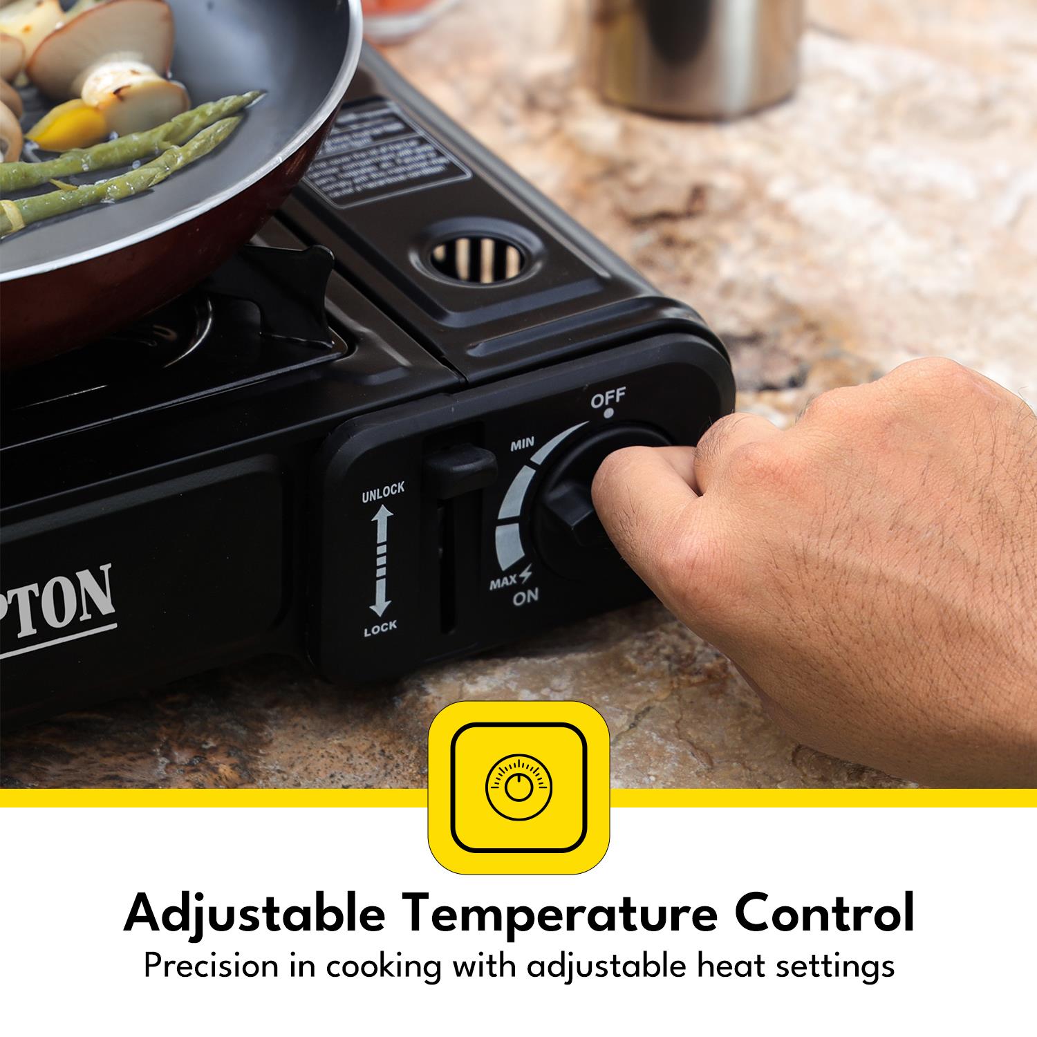 Portable Single Burner Gas Stove - Camping Outdoor Hob Cooker