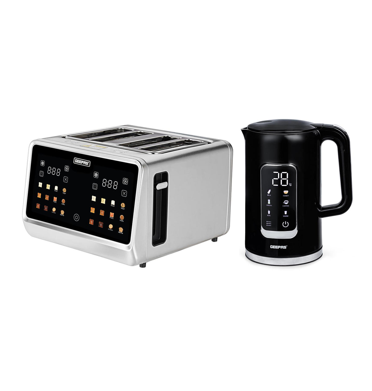 5-In-1 Digital 4-Slice Toaster & Black Digital Kettle Matching Set