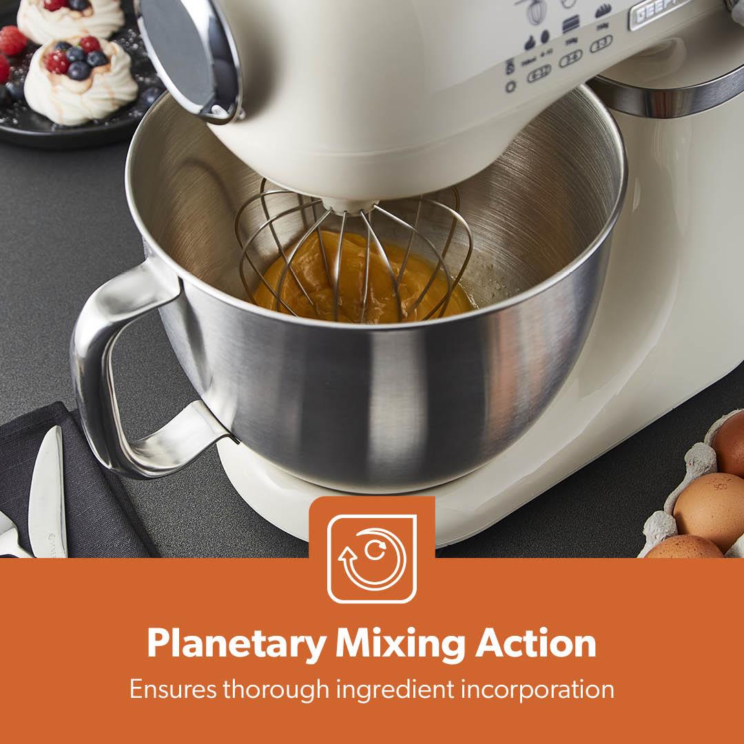 Black & Beige 5L Electric Stand Mixer With Beater 12-Speed