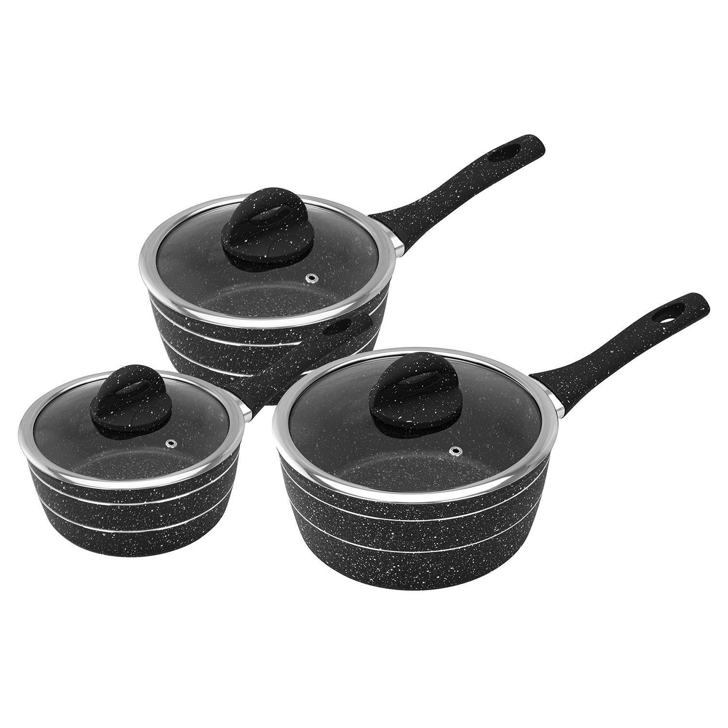 3-Piece Forged Aluminium Induction Granite Saucepan Set