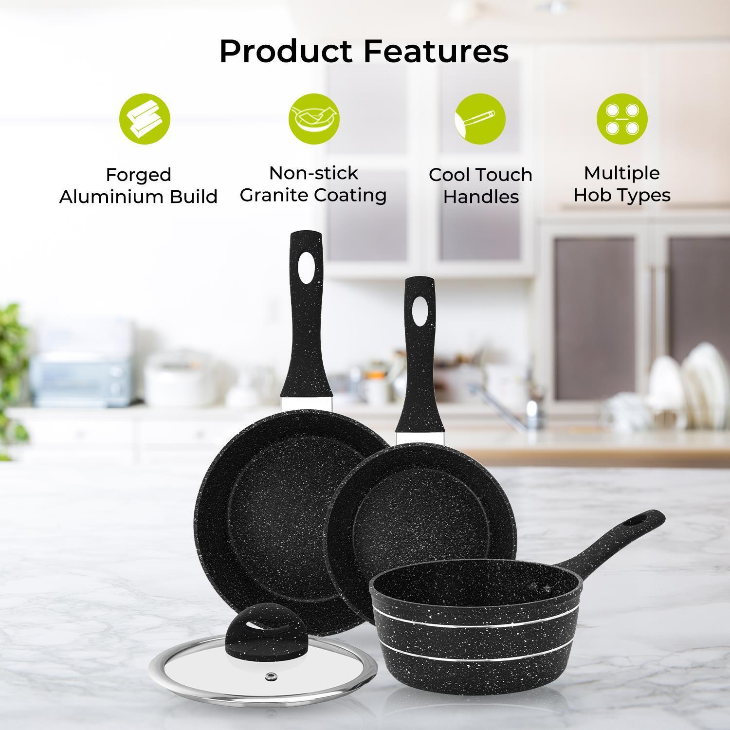 3-Piece Forged Aluminium Induction Granite Saucepan Set