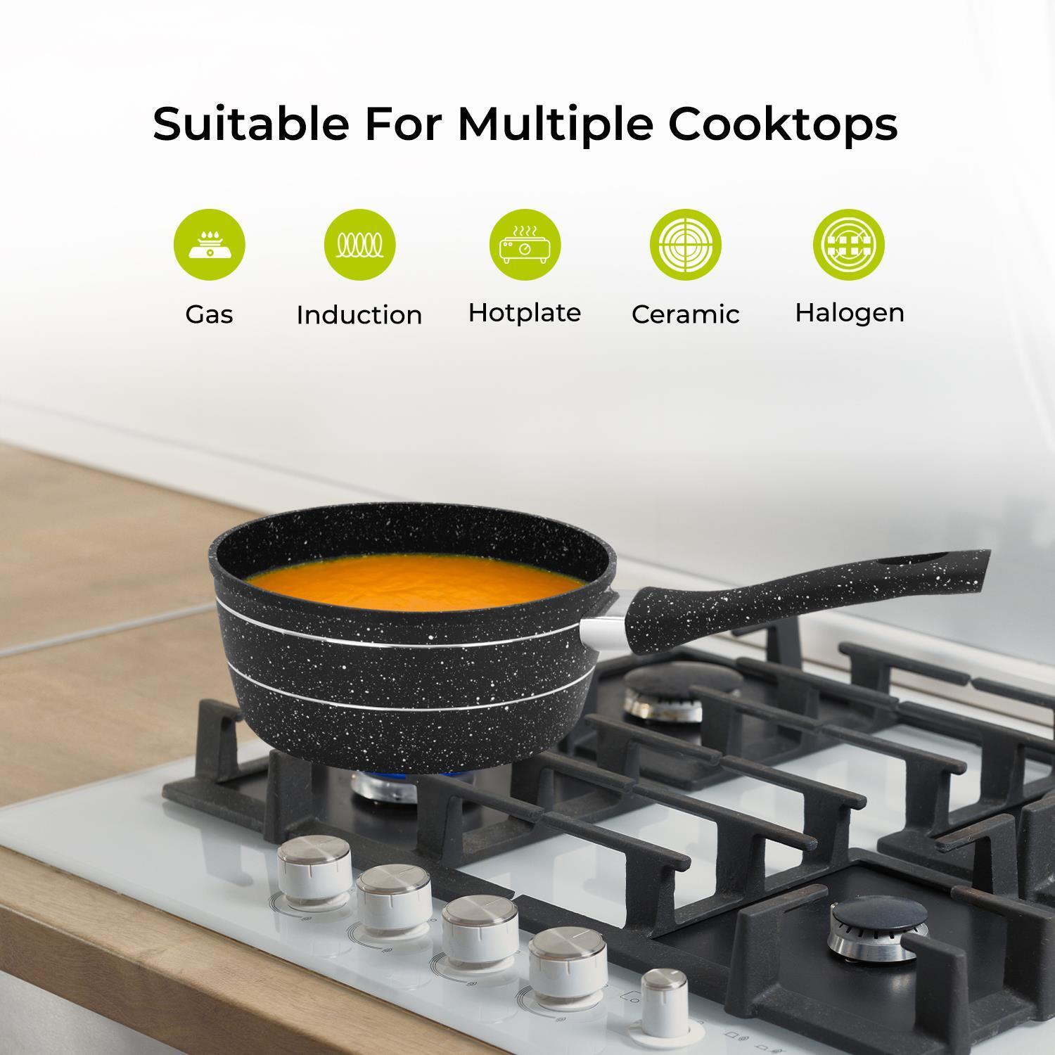 3-Piece Forged Aluminium Induction Granite Saucepan Set
