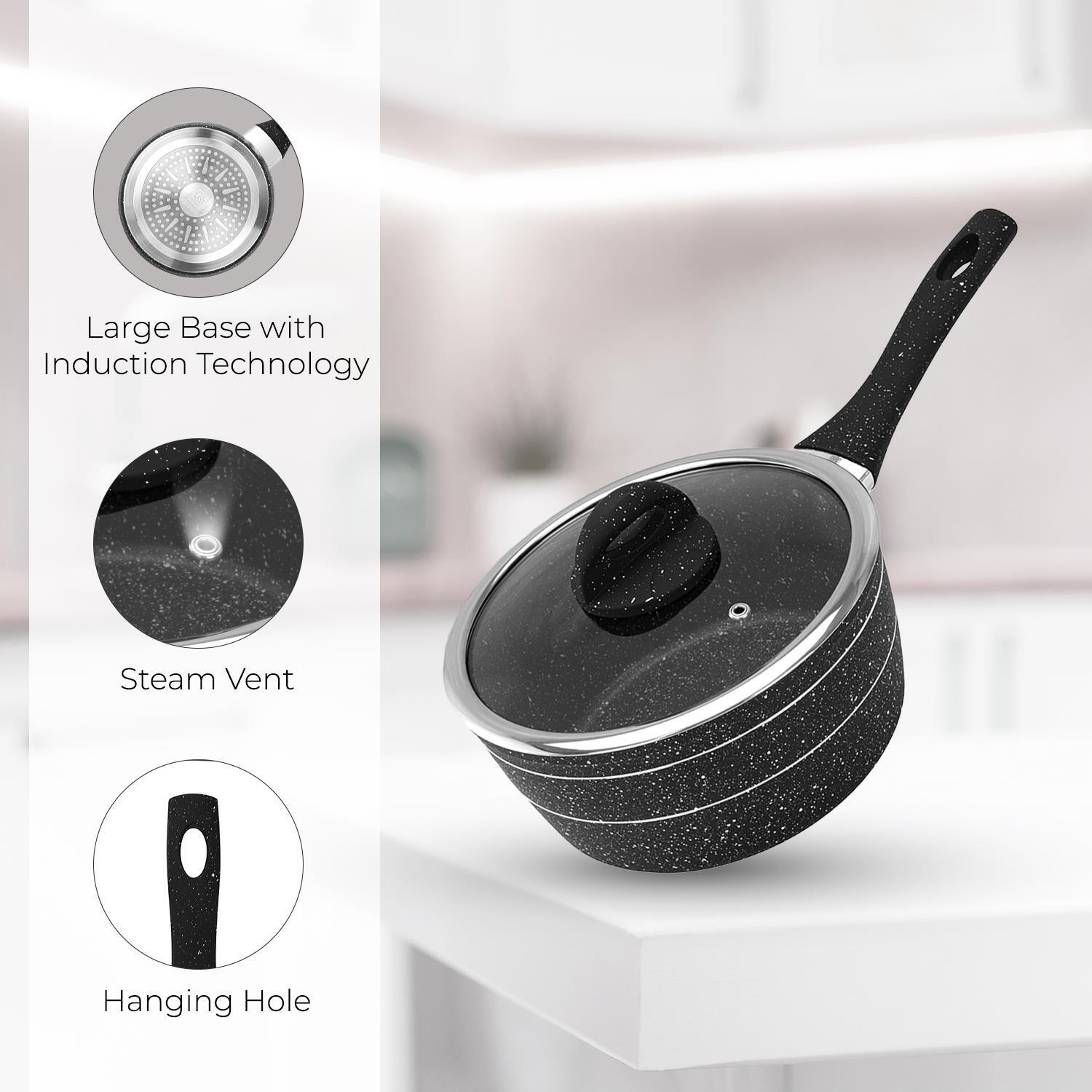3-Piece Forged Aluminium Induction Granite Saucepan Set
