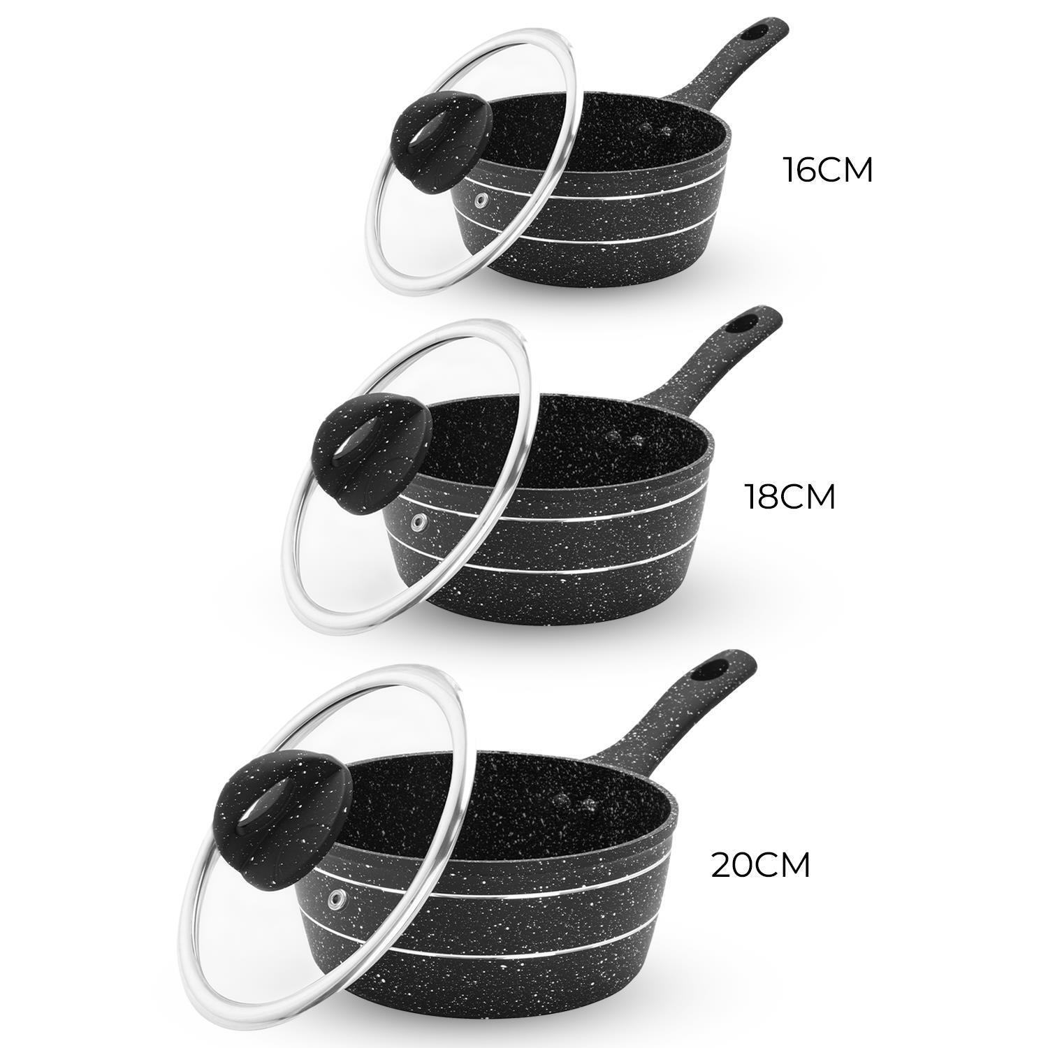 3-Piece Forged Aluminium Induction Granite Saucepan Set