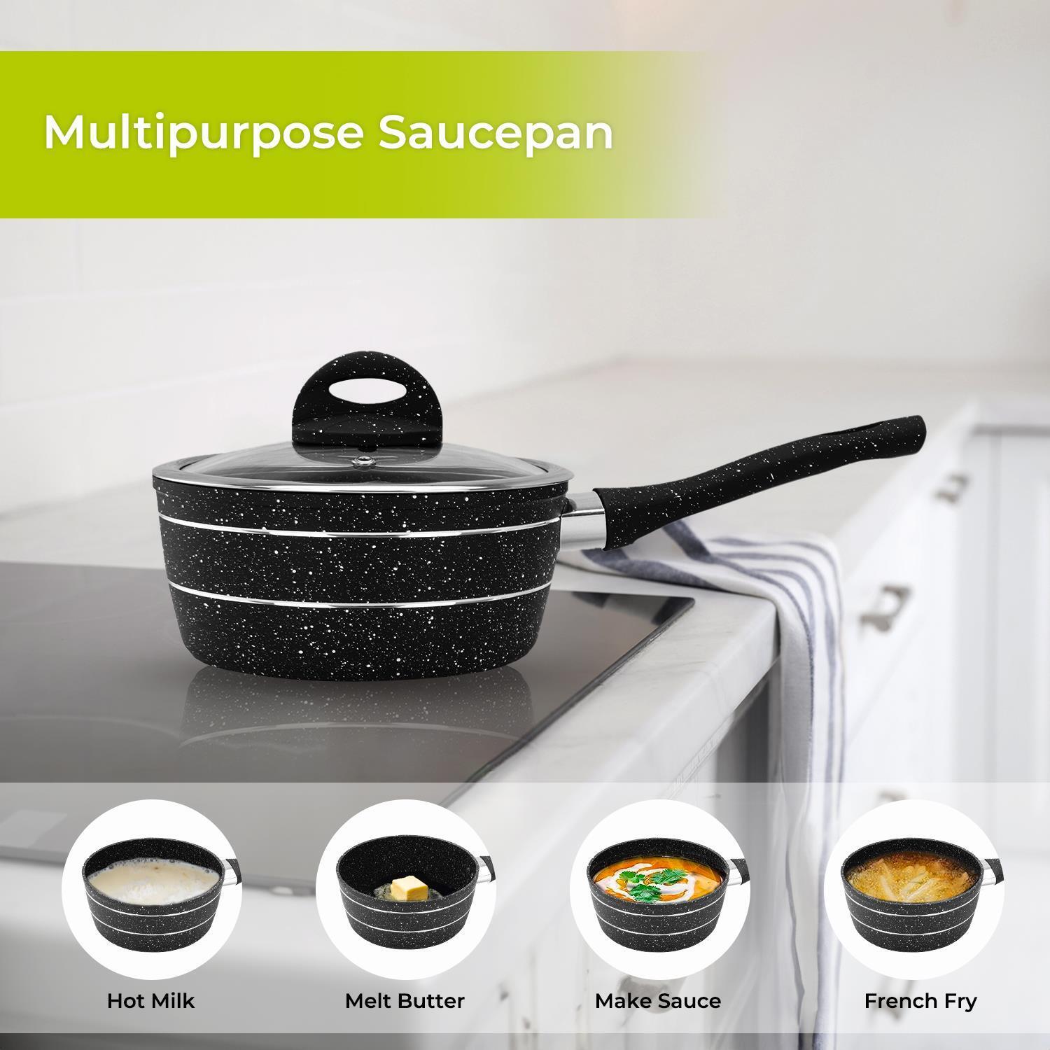 3-Piece Forged Aluminium Induction Granite Saucepan Set