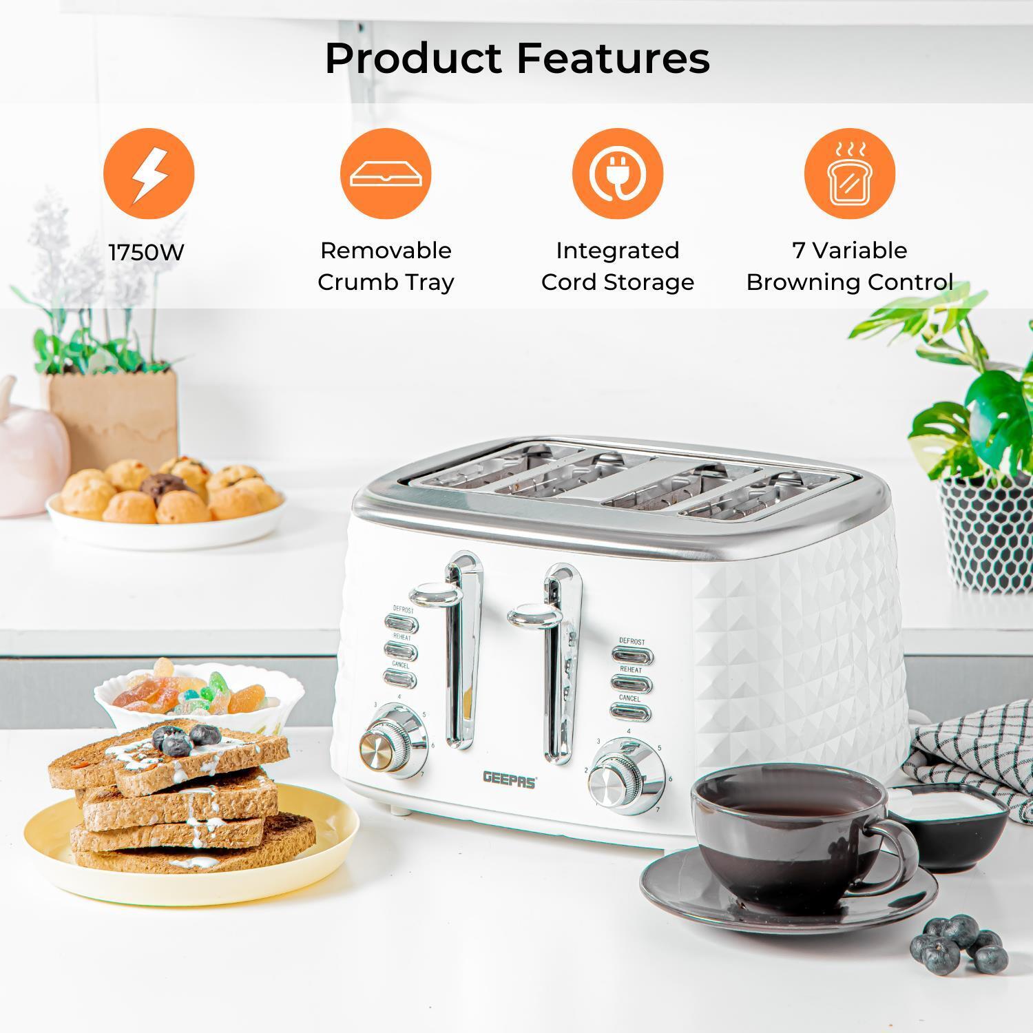 1.5L Electric Kettle, 4 Slice Toaster & 20L Microwave Oven Set
