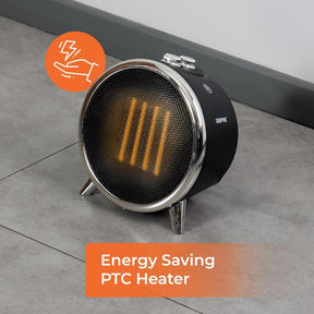 Thermostat-Controlled PTC Heater: 2 Heat Settings, 750-1500W