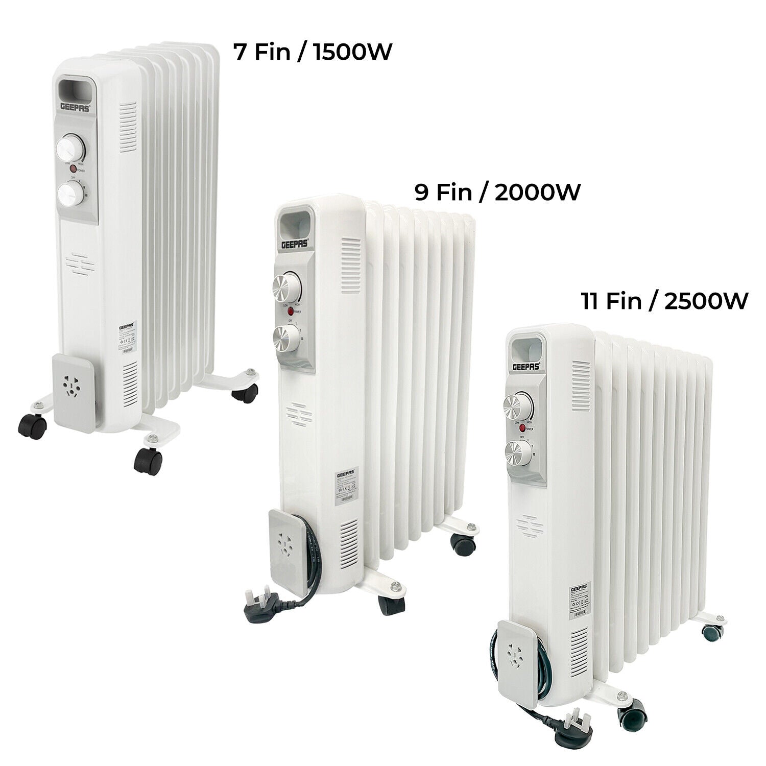 7-Fin, 9-Fin and 11-Fin Oil Filled Radiator Heaters