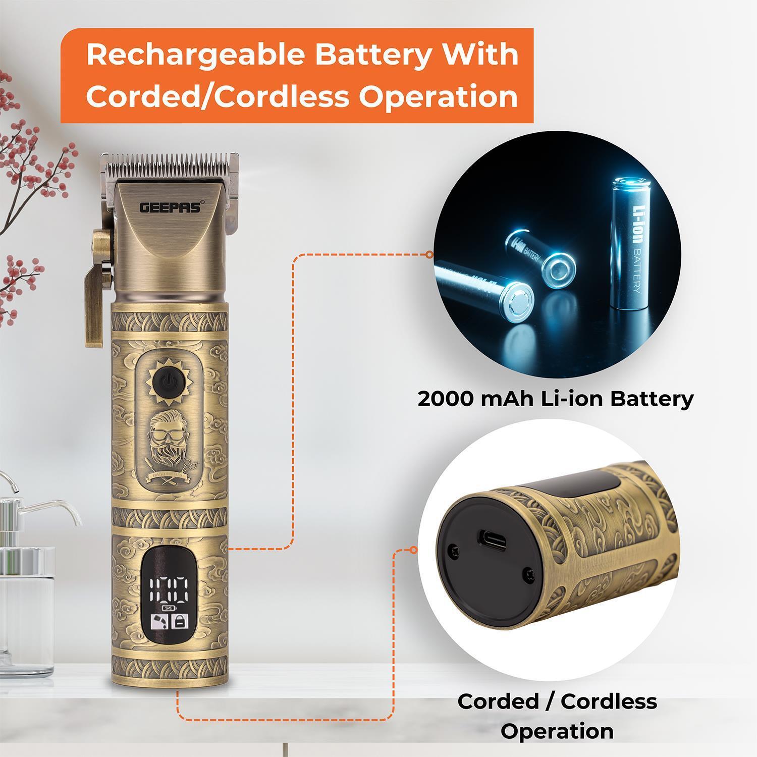 Engraved Rechargeable Vintage Beard Trimmer With LED Display