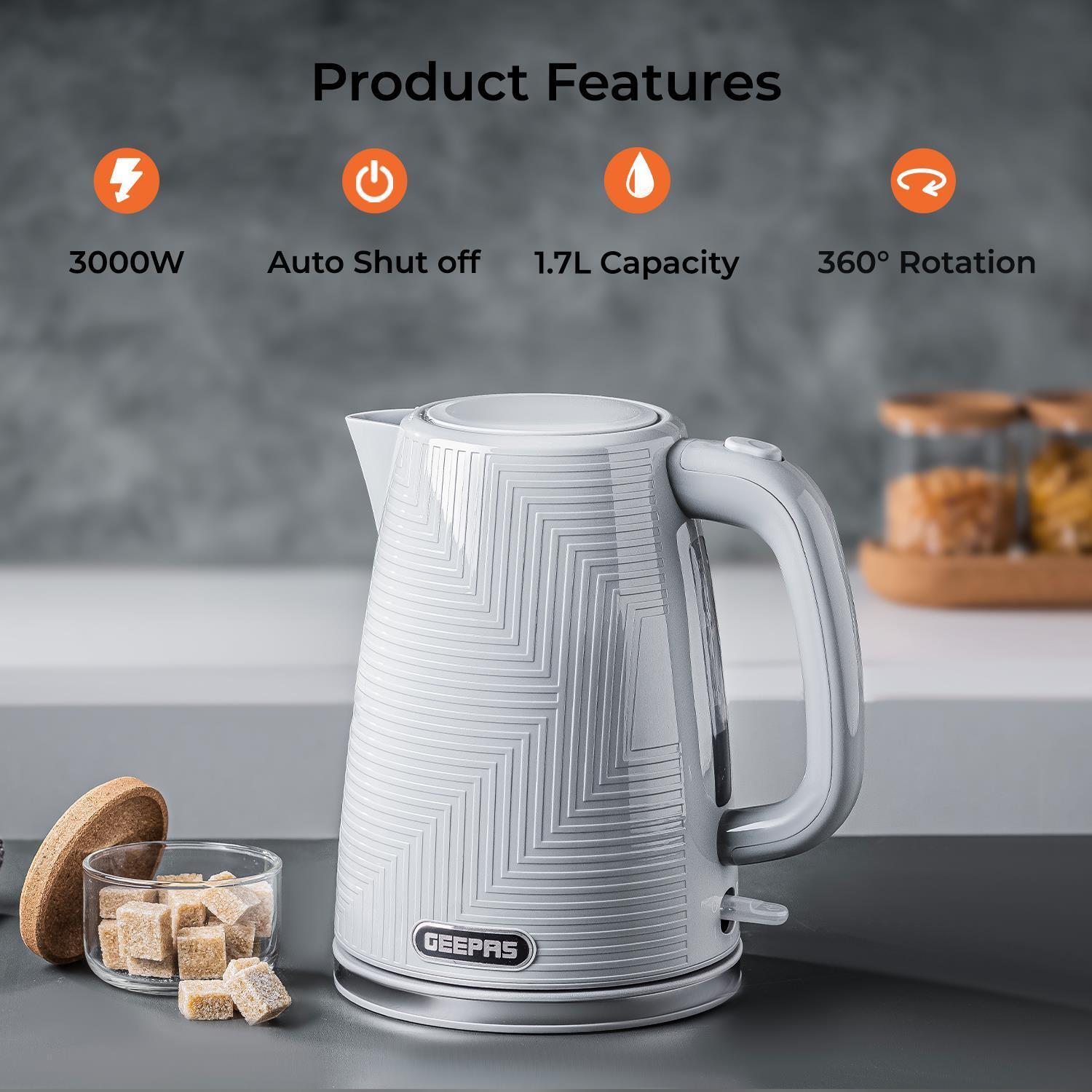 1.7L OPUS Cordless Kettle and Toaster Set in Elegant Grey