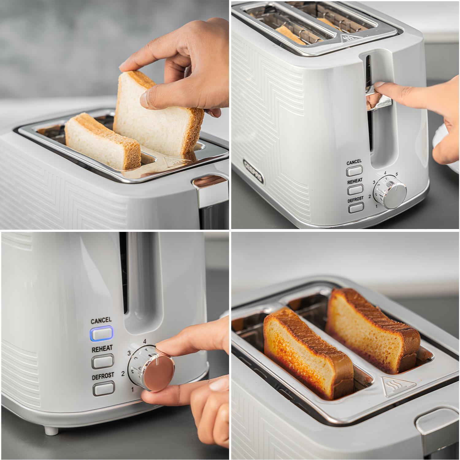 1.7L OPUS Cordless Kettle and Toaster Set in Elegant Grey