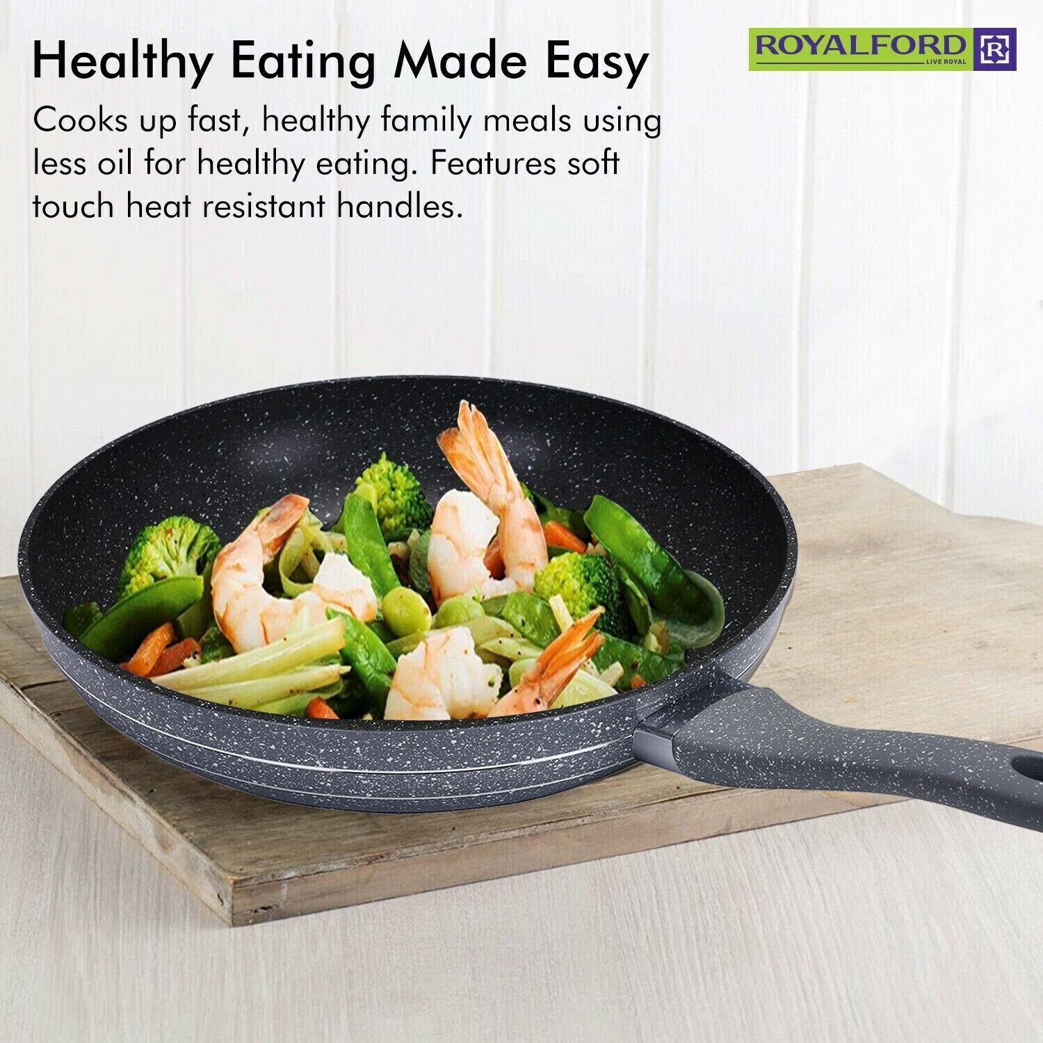26cm Non-Stick Frying Pan with Durable Granite Coating