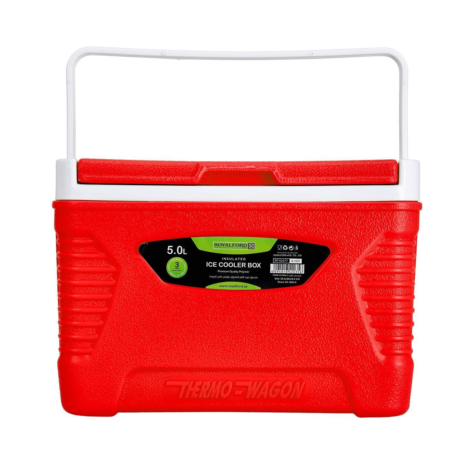 Red 5L Three-Layer Portable Ice Cooler Box