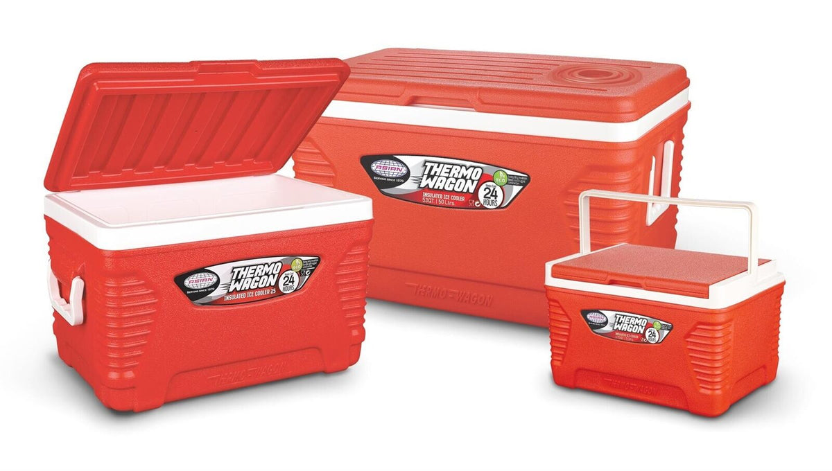 Red 3-Piece Ice Chest Cooler Set (5L, 25L & 50L)