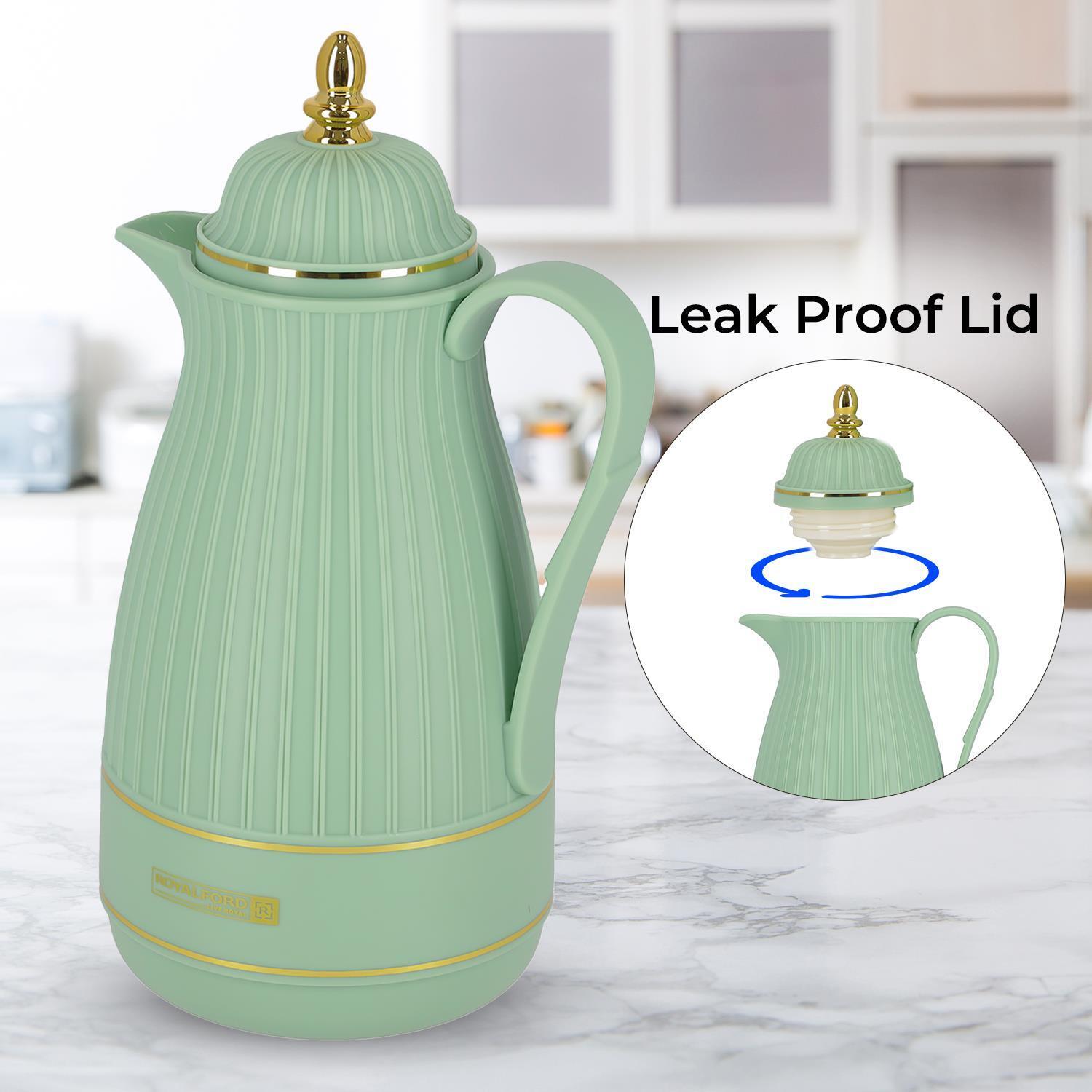 1L Green Insulated Glass Vacuum Flask Jug