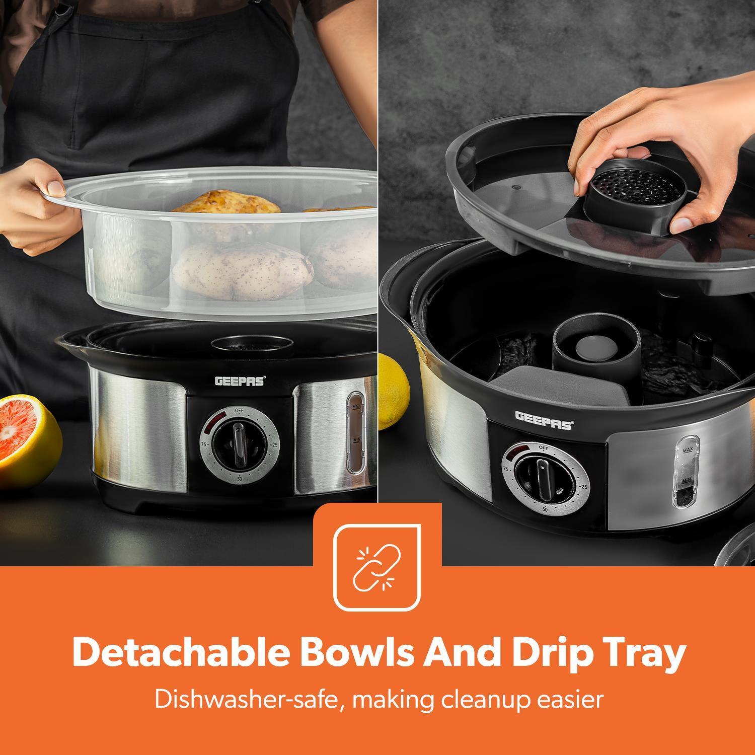3-Tier Electric Stainless Steel Food Steamer and Cooker 12L