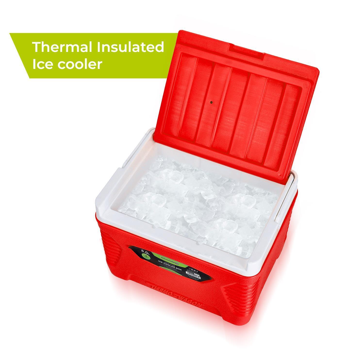 Red 5L Three-Layer Portable Ice Cooler Box