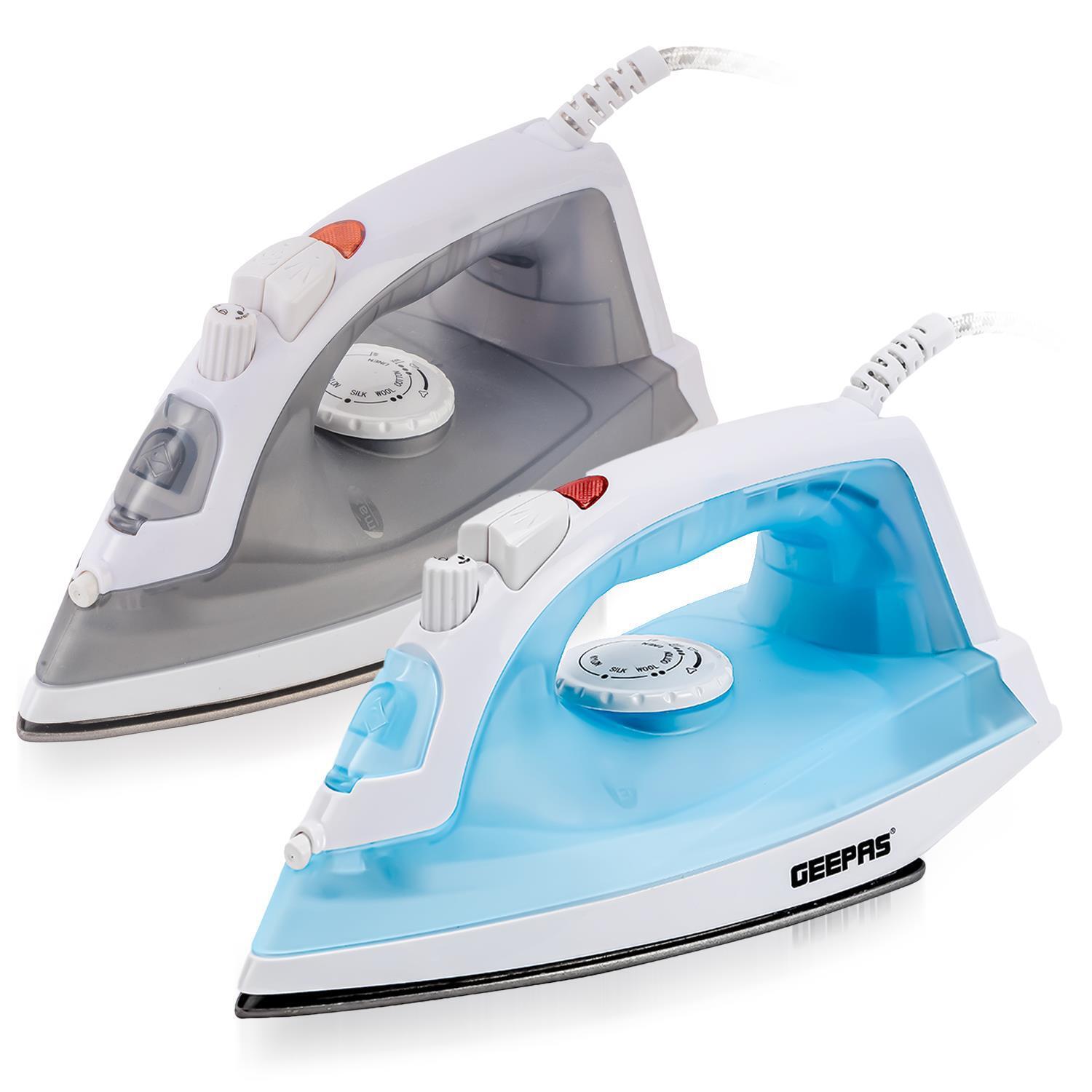 1600W Non-Stick Soleplate Dry/Steam Iron (Grey & Blue)