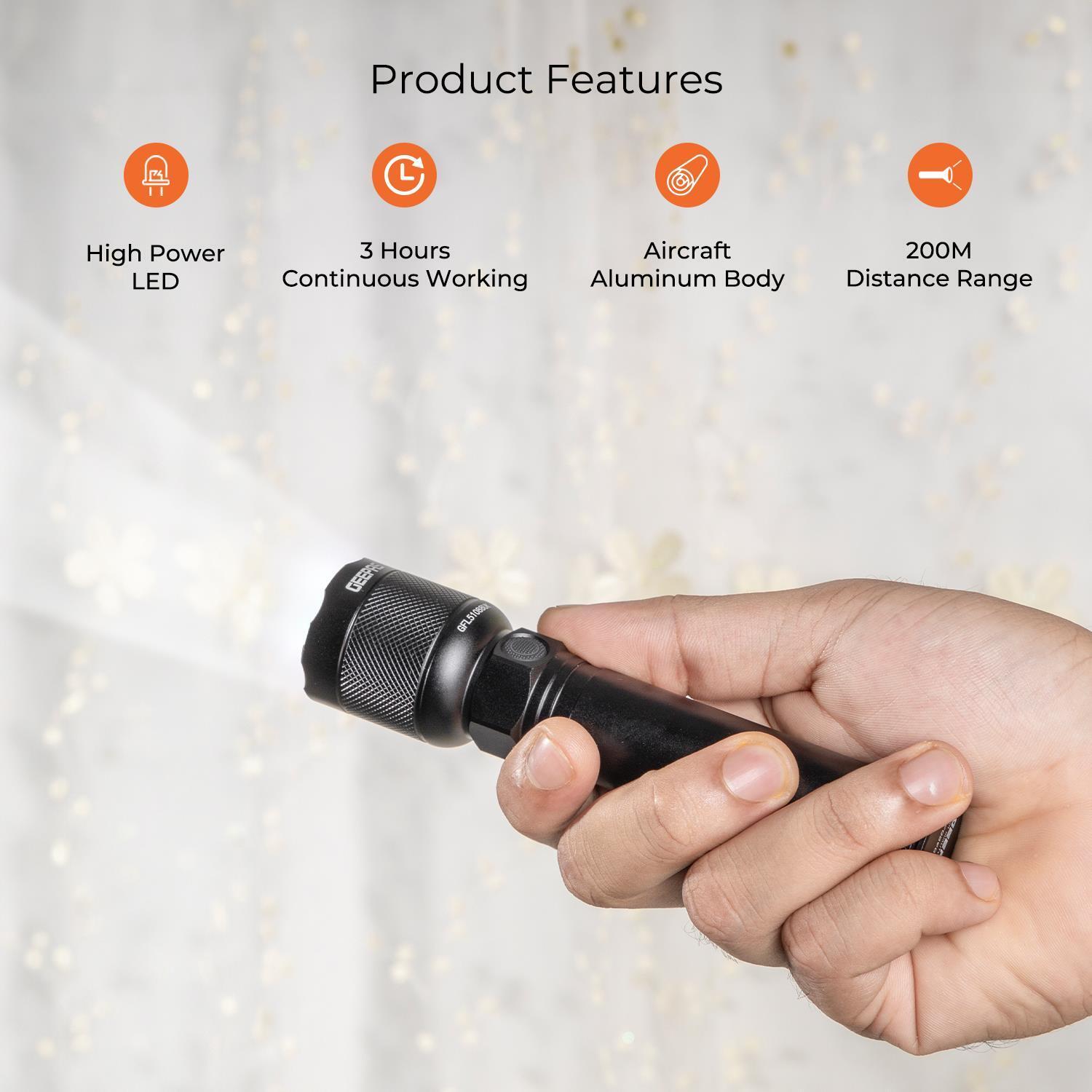 200M High Powered Weatherproof LED Flashlight