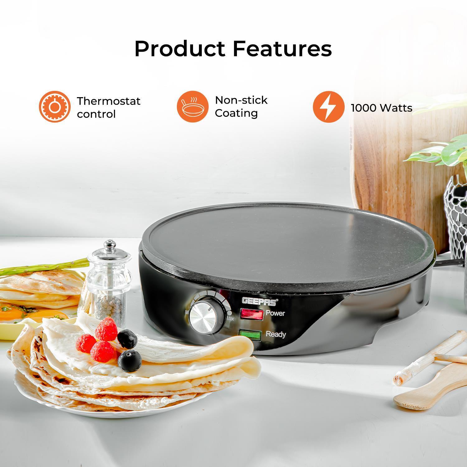 Non-Stick Crepe Machine With Wooden Utensils