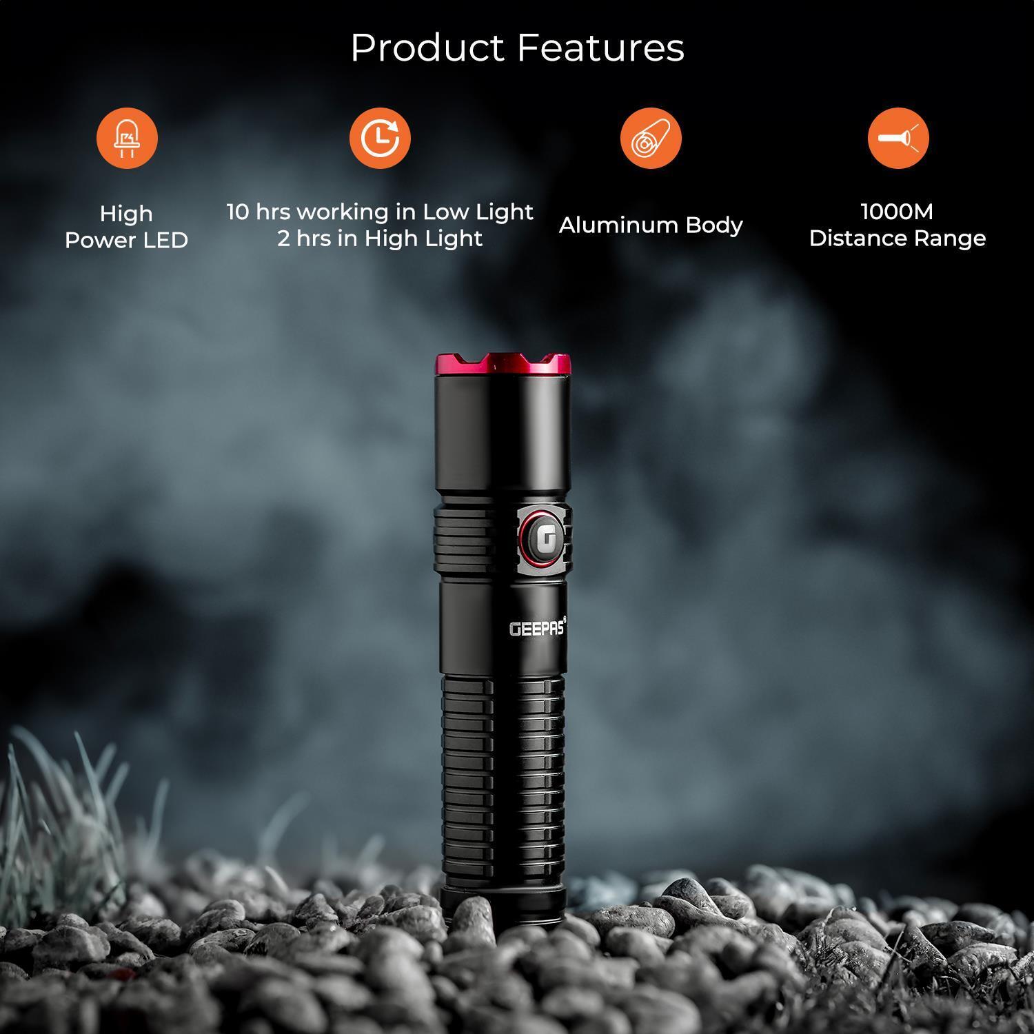 IPX5 Lightweight Aluminium High Power LED Flashlight