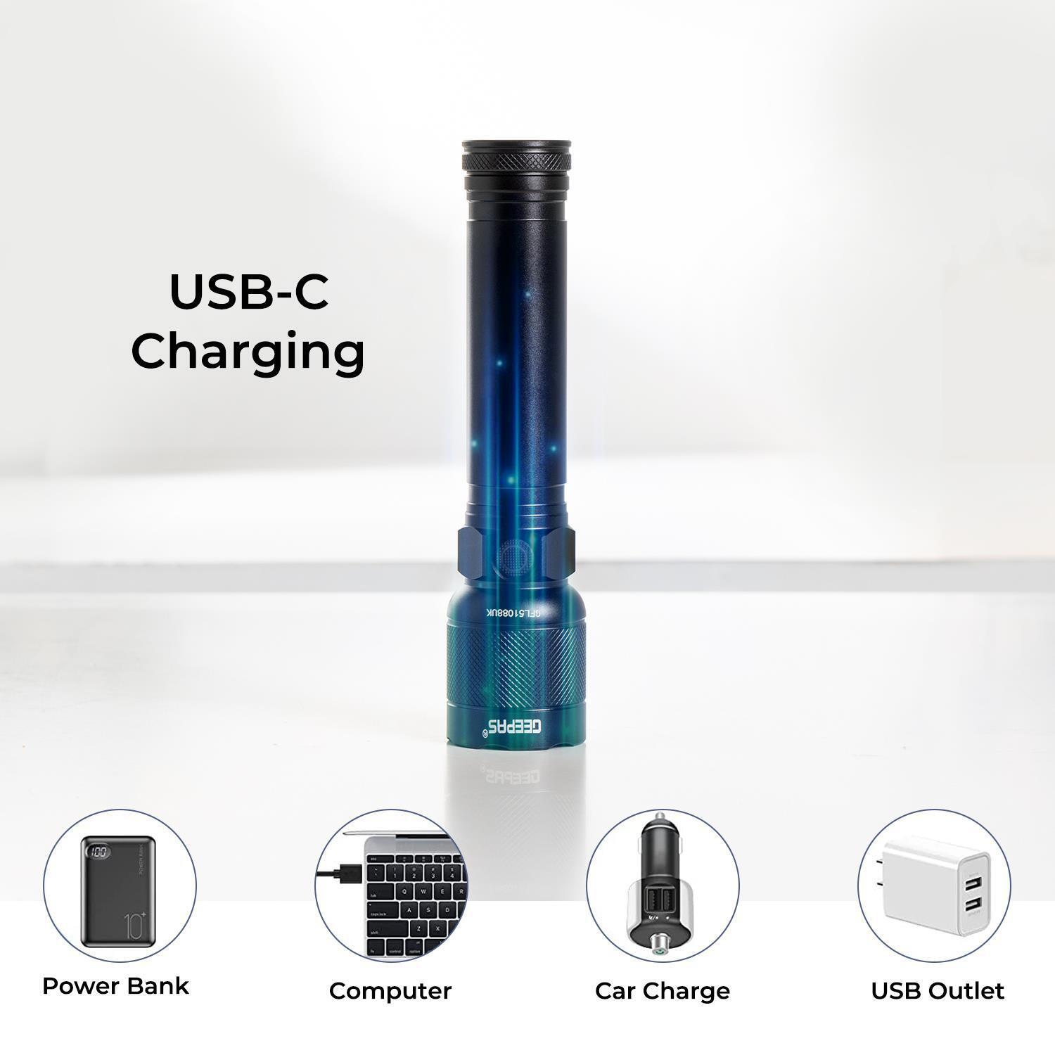 200M High Powered Weatherproof LED Flashlight