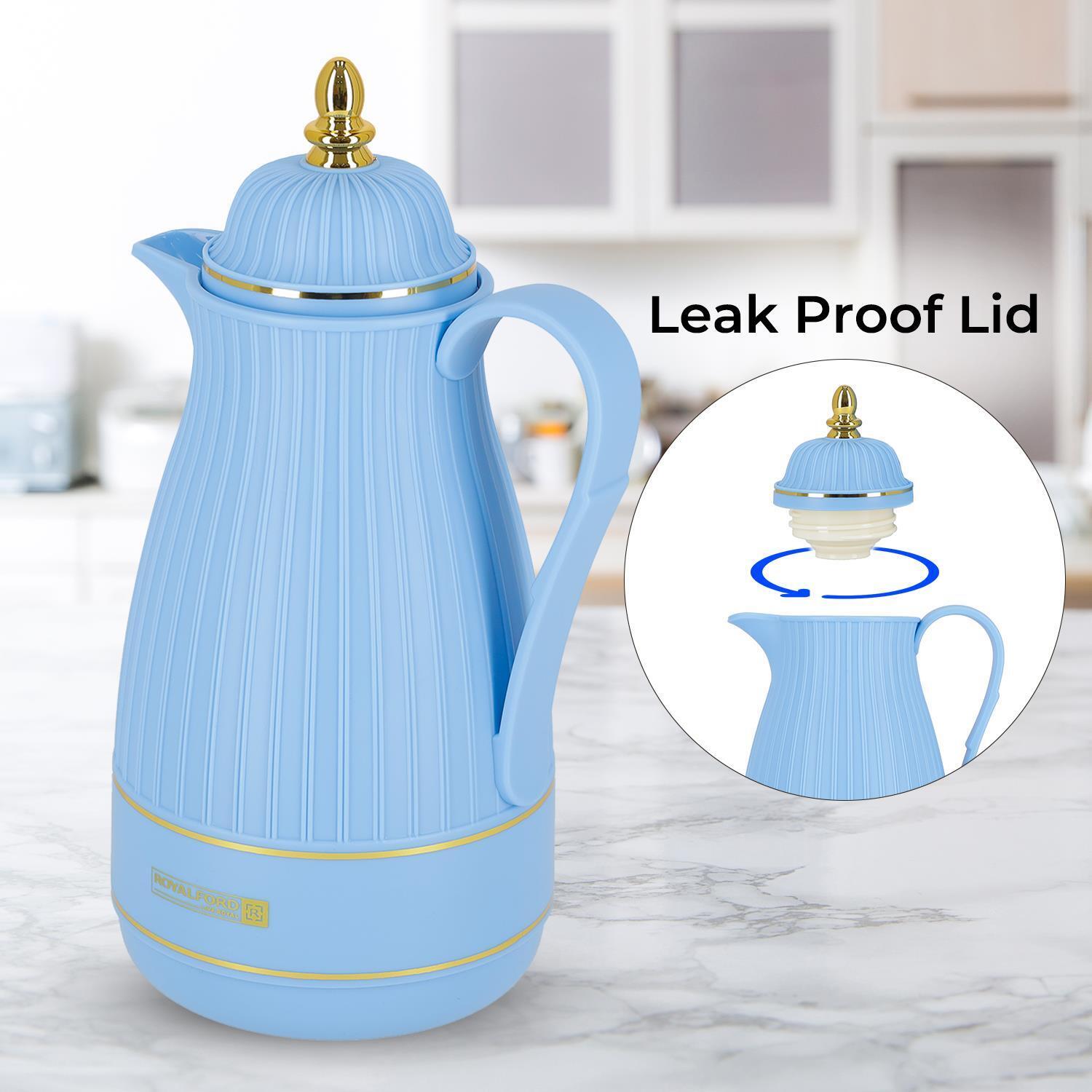 1L Baby Blue Insulated Glass Vacuum Flask Jug