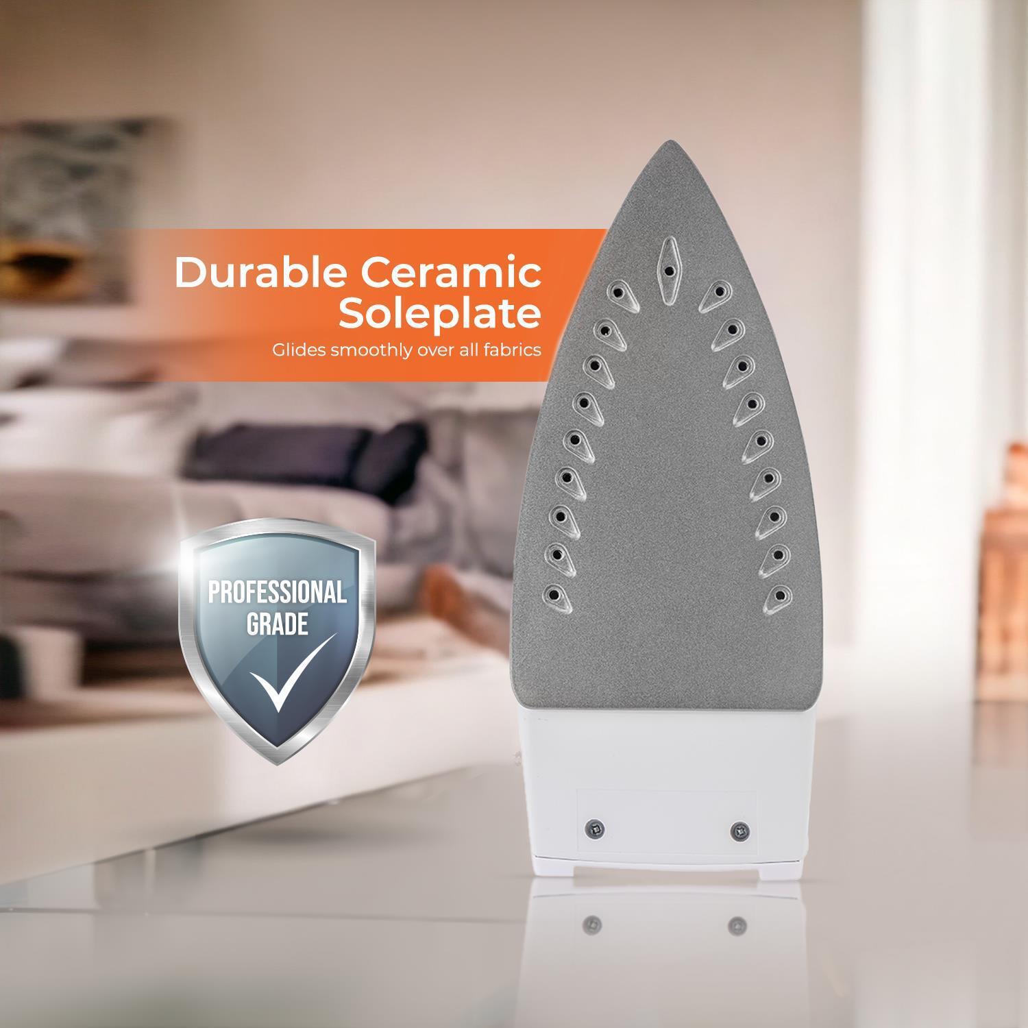 Blue 1600W Steam Iron with Non-Stick Soleplate and Adjustable Temperature