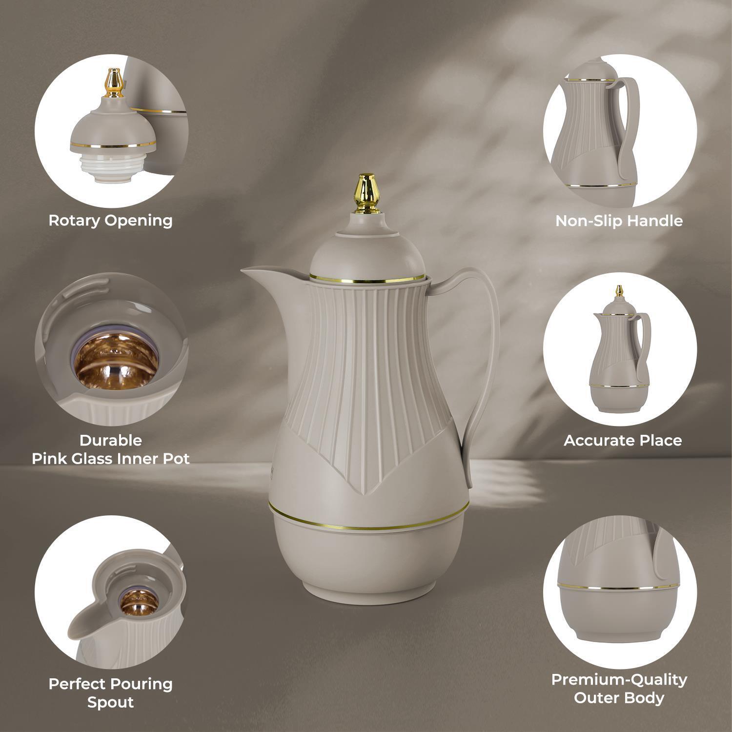 1L Vacuum Insulated Glass Thermos Arabic Jug