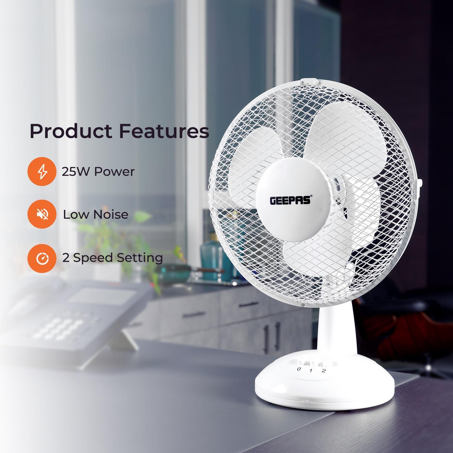Two 9" Table Electric Oscillating Fans Set