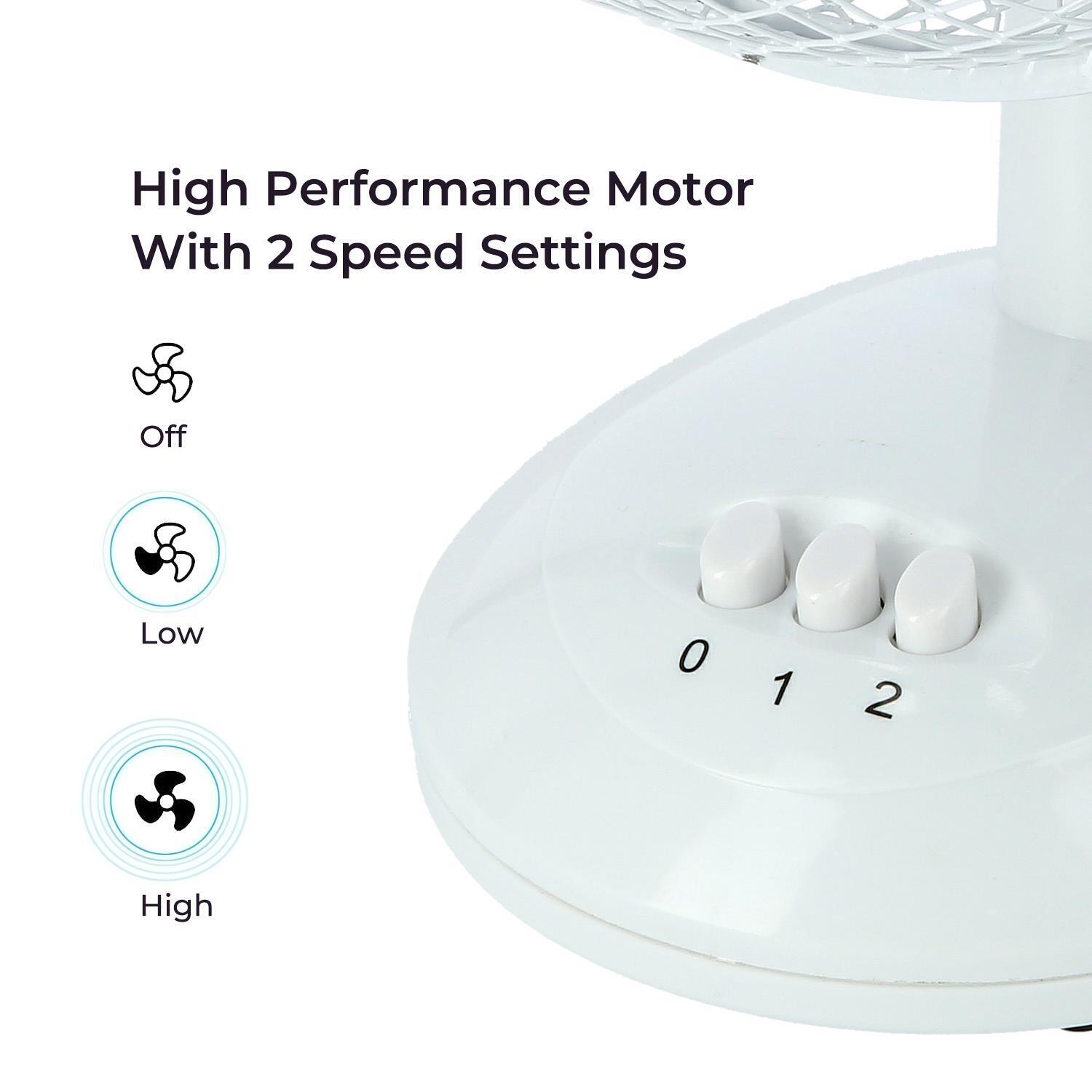 Two 9" Table Electric Oscillating Fans Set
