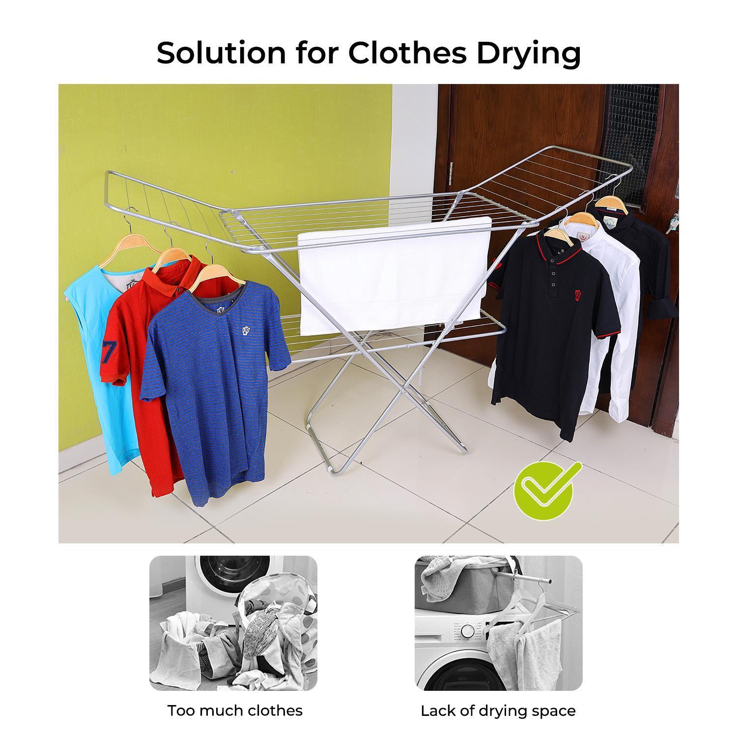 Expandable Metal Clothes Dryer With Bottom Shelf