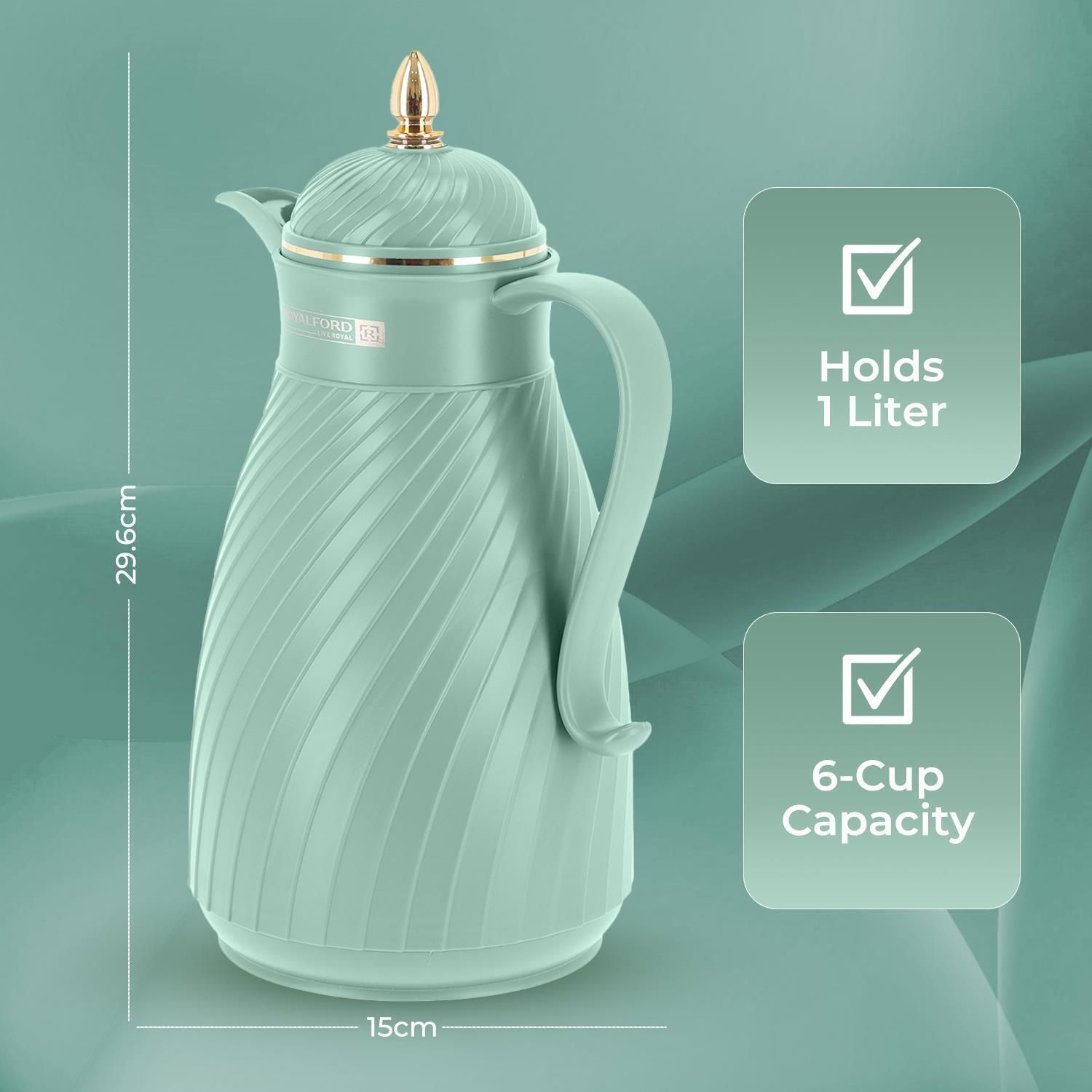Green 1L Insulated Vacuum Flask Thermos Jug