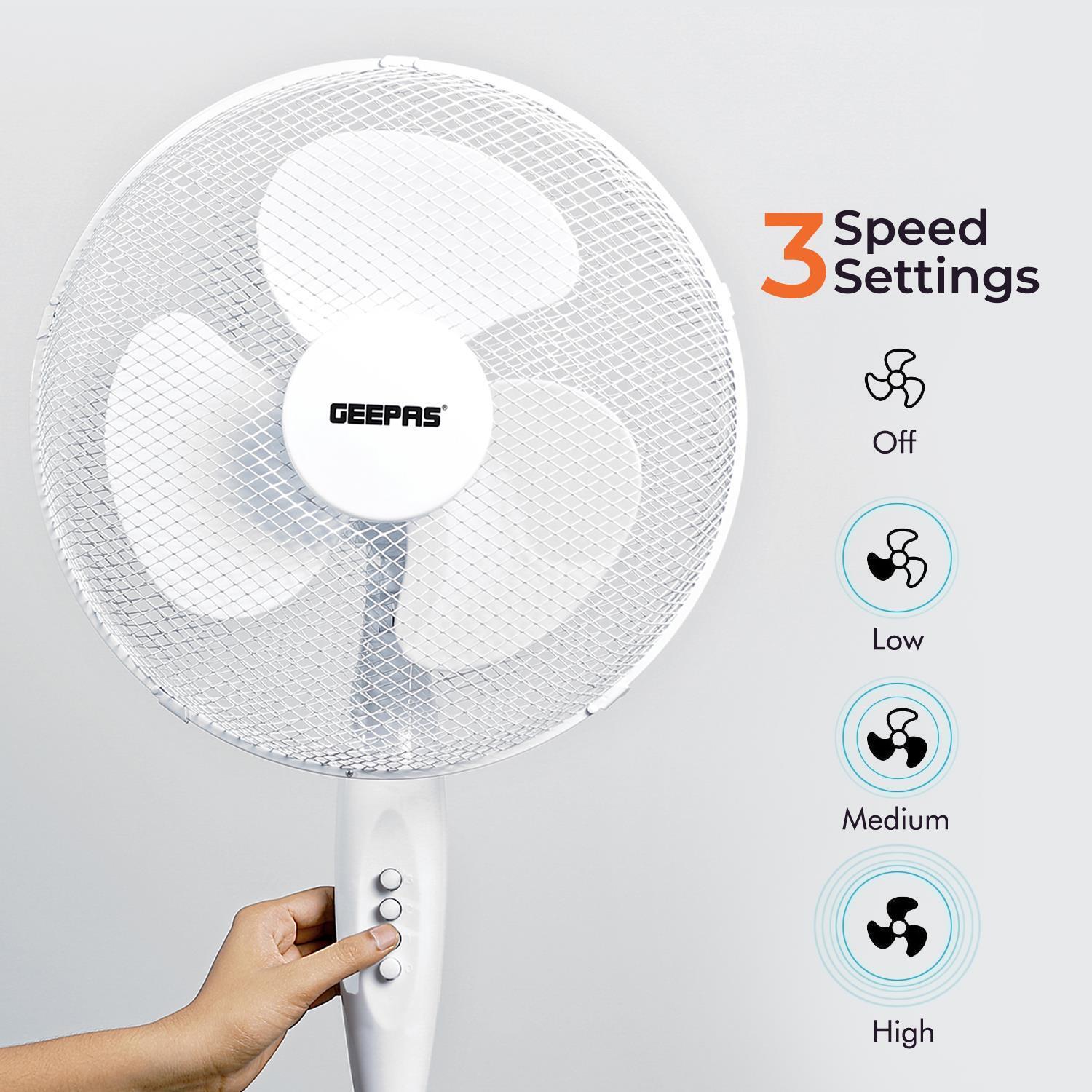 White 9" Table Fan & 16" Pedestal Fan Set