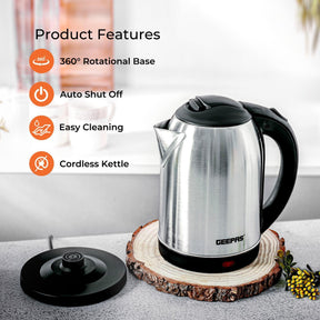 1.8L Cordless Electric Kettle & 2-Slice Bread Toaster Set