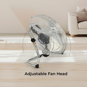 16'' Silver Chrome High-Velocity Floor Fan Fan