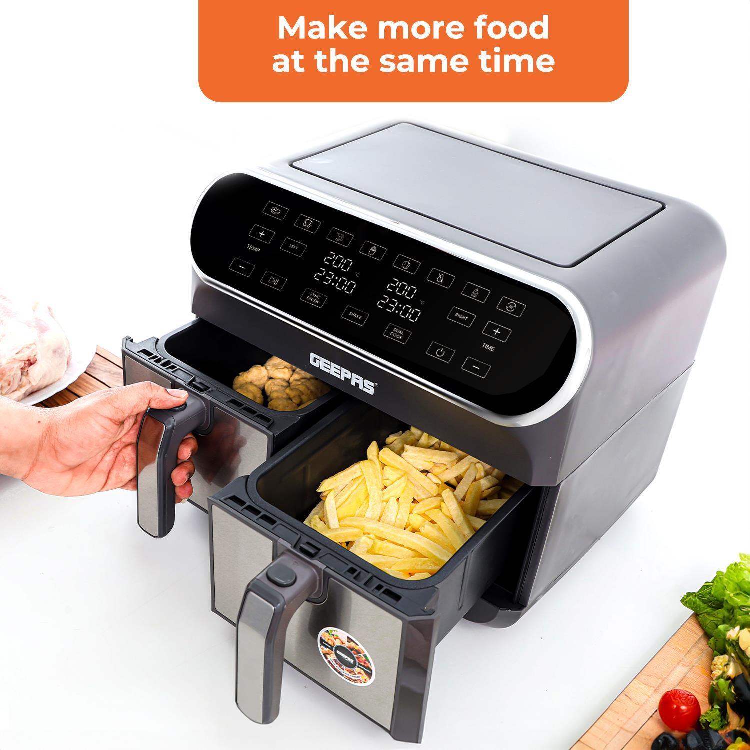 8L Dual Basket Air Fryer, 1.7L Kettle & 4 Slice Bread Toaster Matching Set