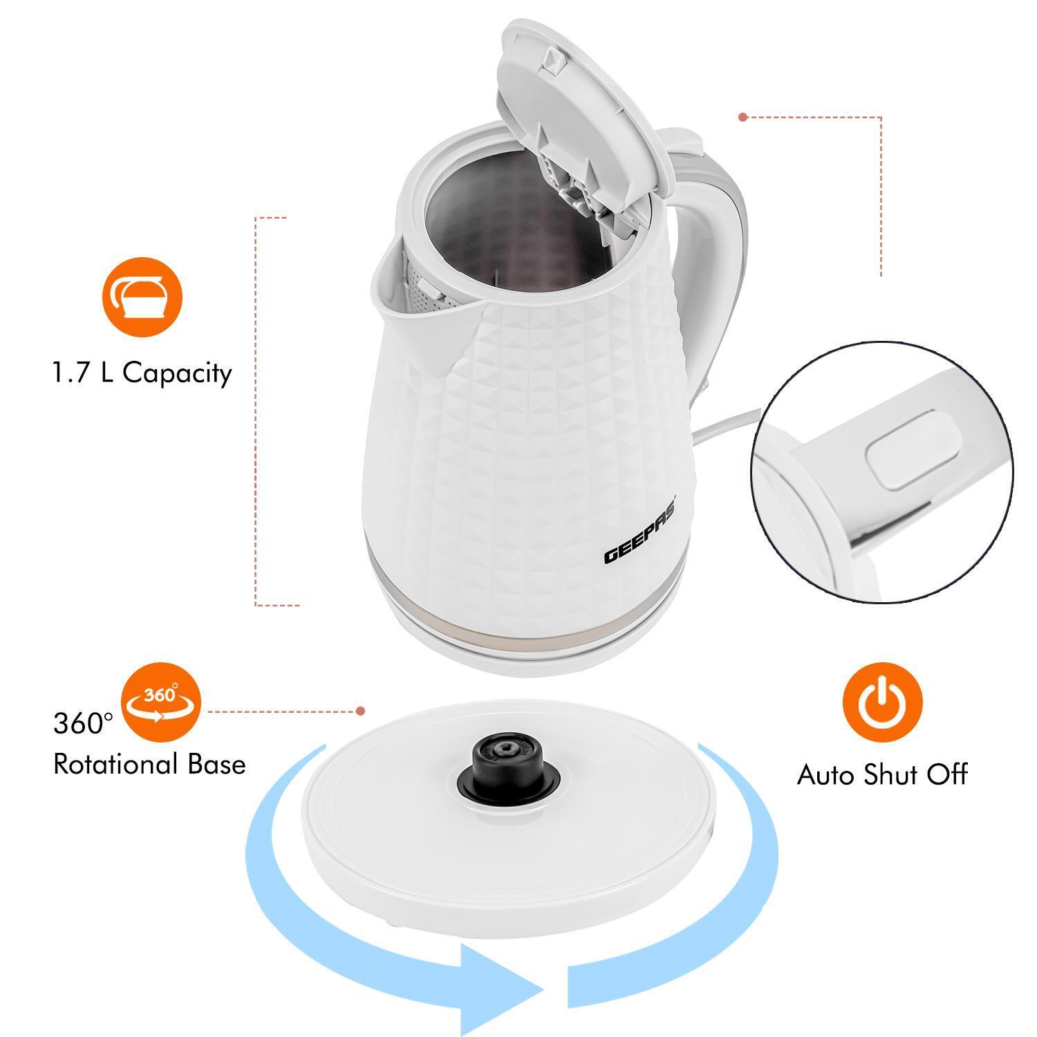 8L Dual Basket Air Fryer, 1.7L Kettle & 4 Slice Bread Toaster Matching Set